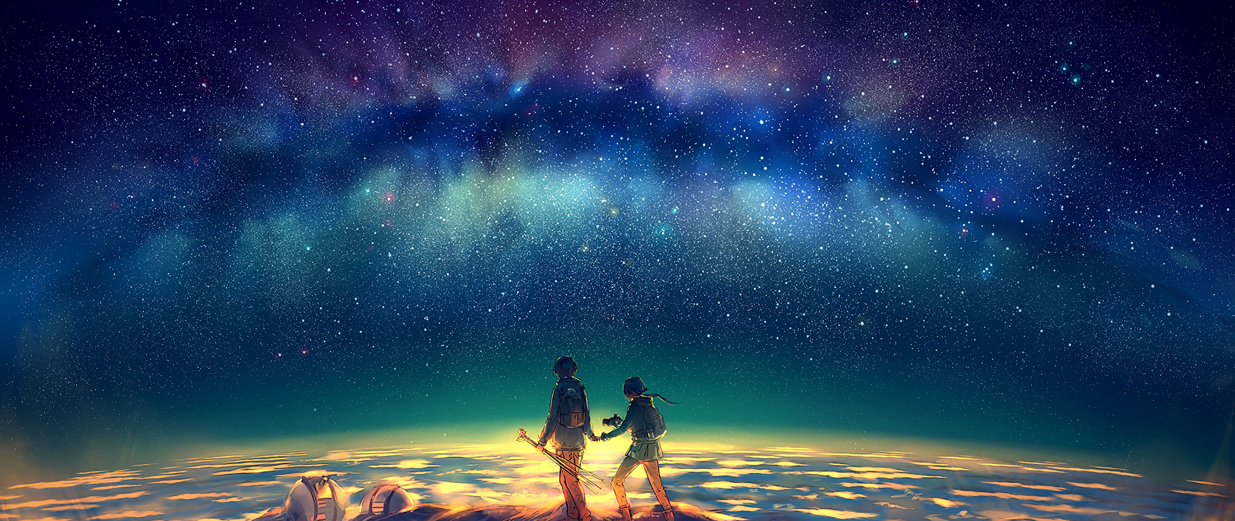 Anime Stars Night Sky Summit 4K