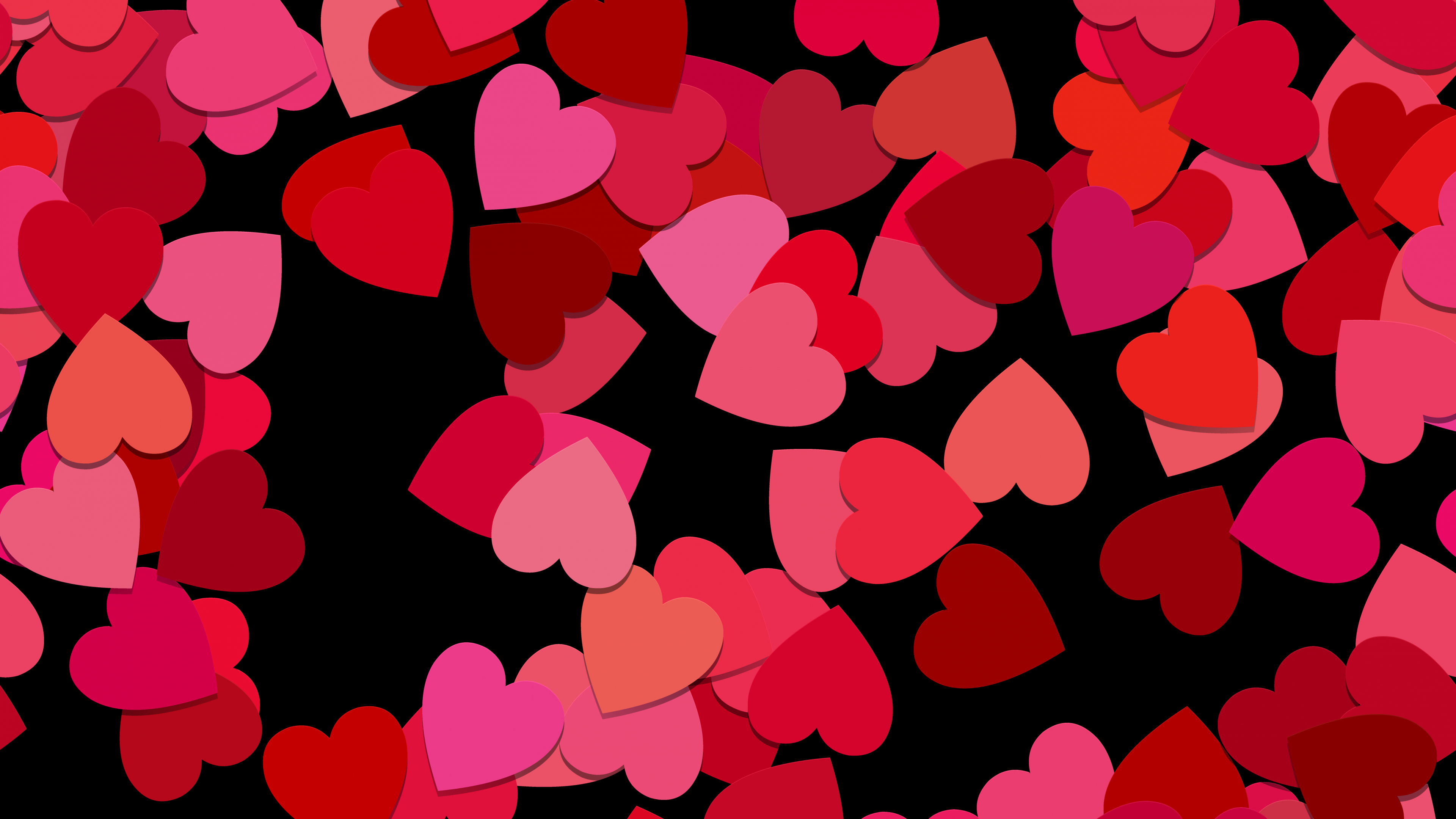 Love hearts Wallpaper 4K, Red aesthetic
