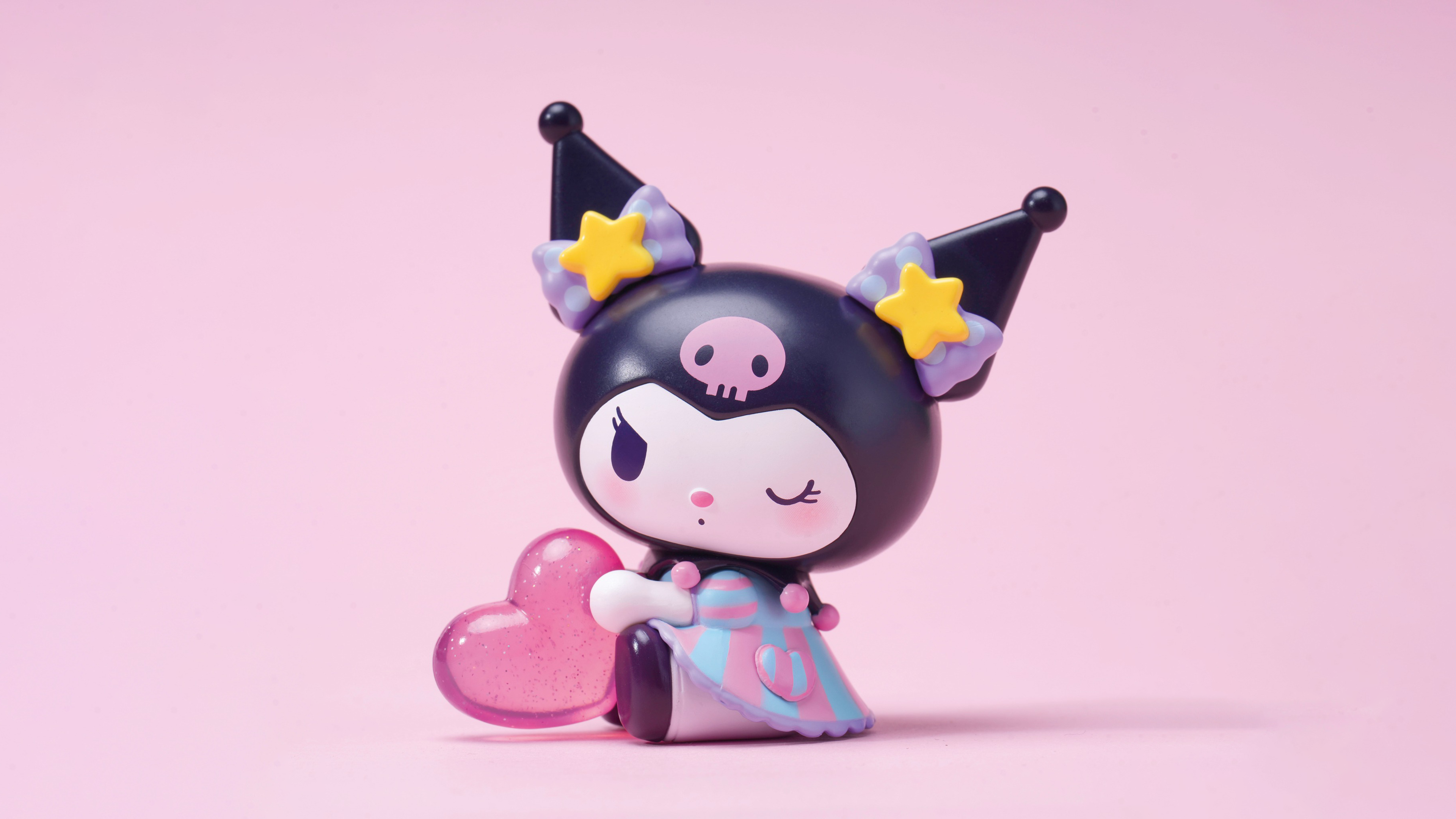Kuromi Wallpaper 4K, Pink Heart, Candy