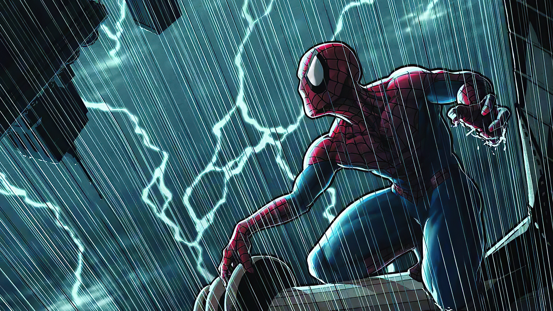 Spider Man In Rain Laptop