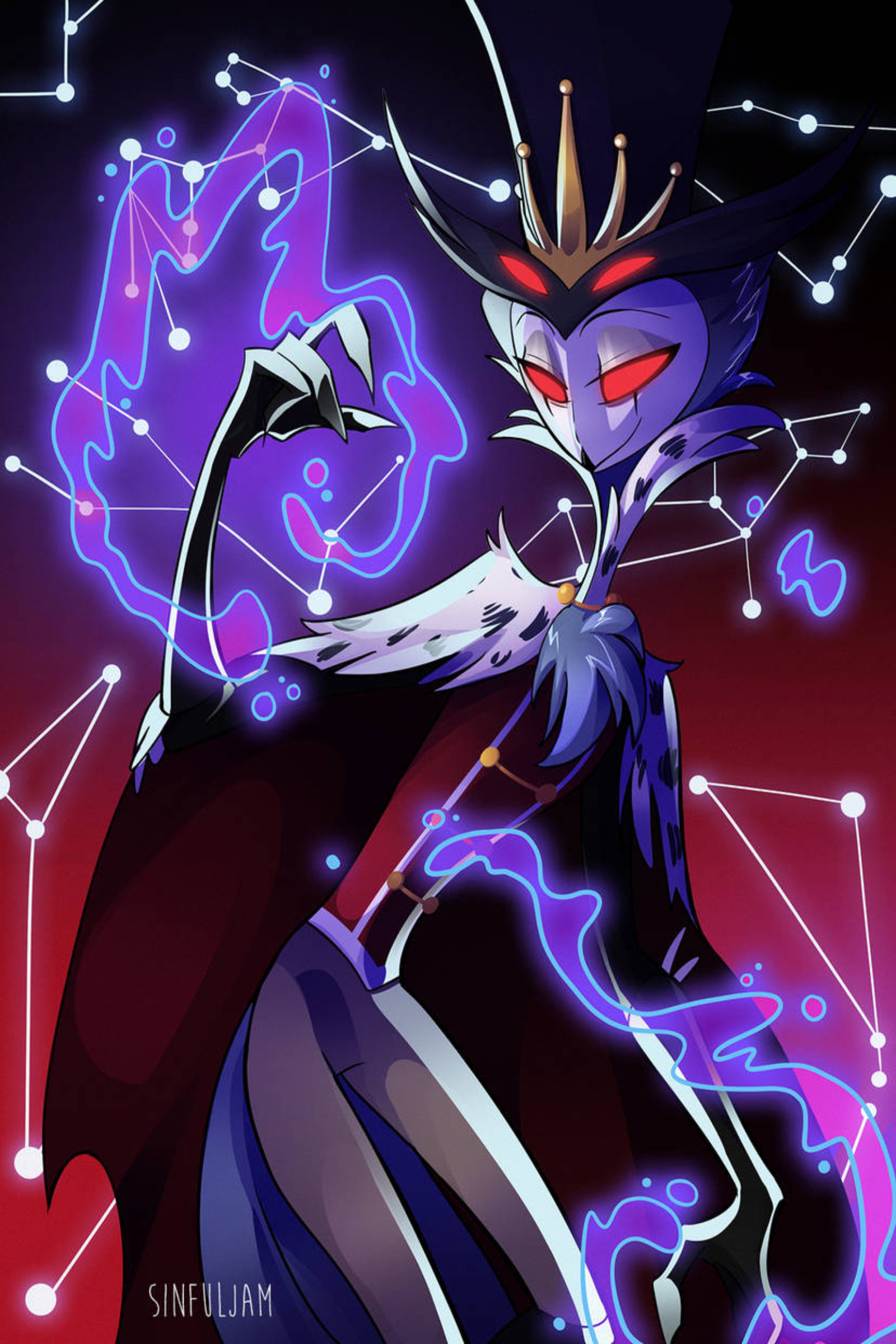 Stolas, portrait display, glowing eyes