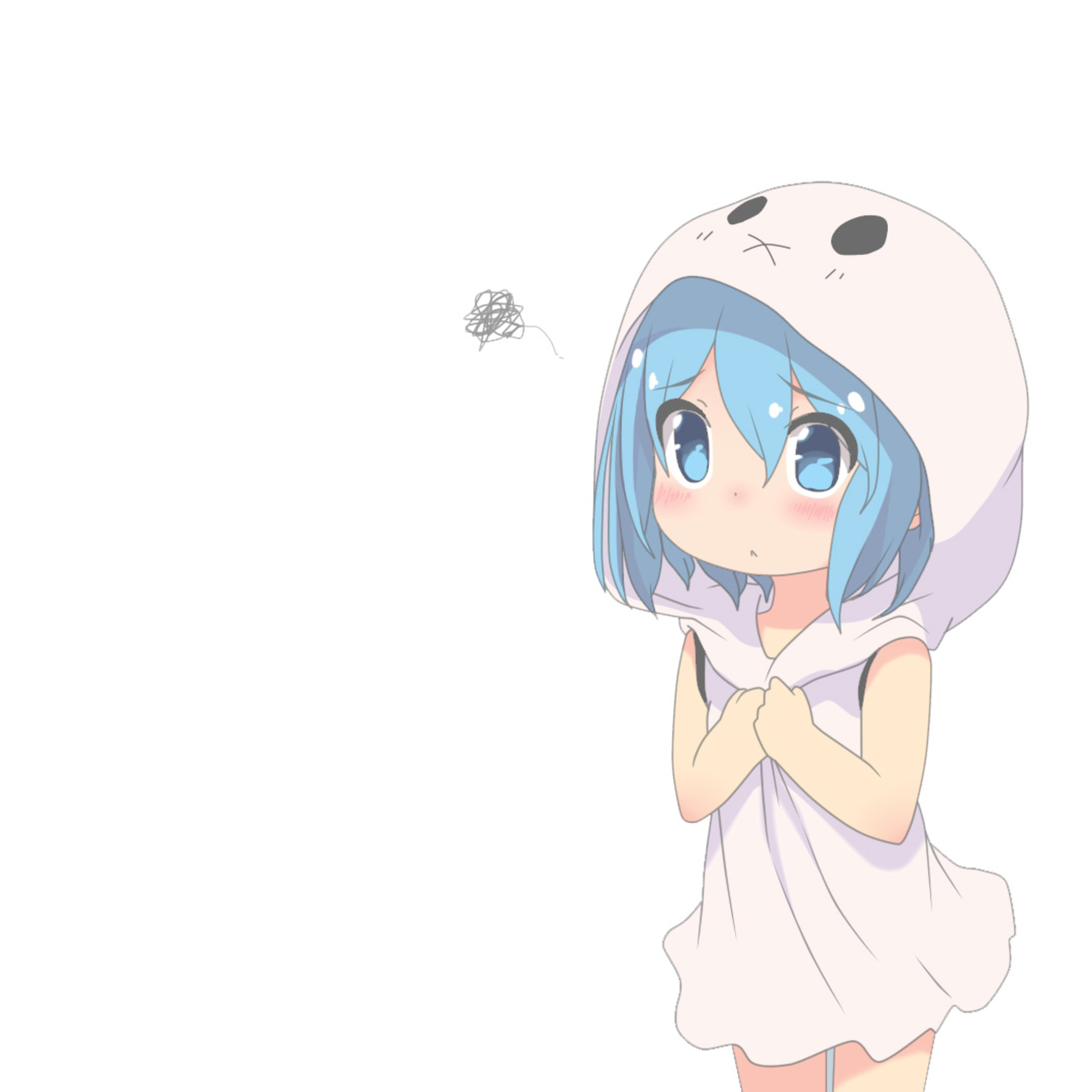Cute Anime Little Girl iPad