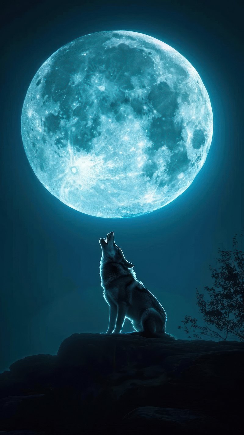 Wolf Moon Image. Free Photo, PNG
