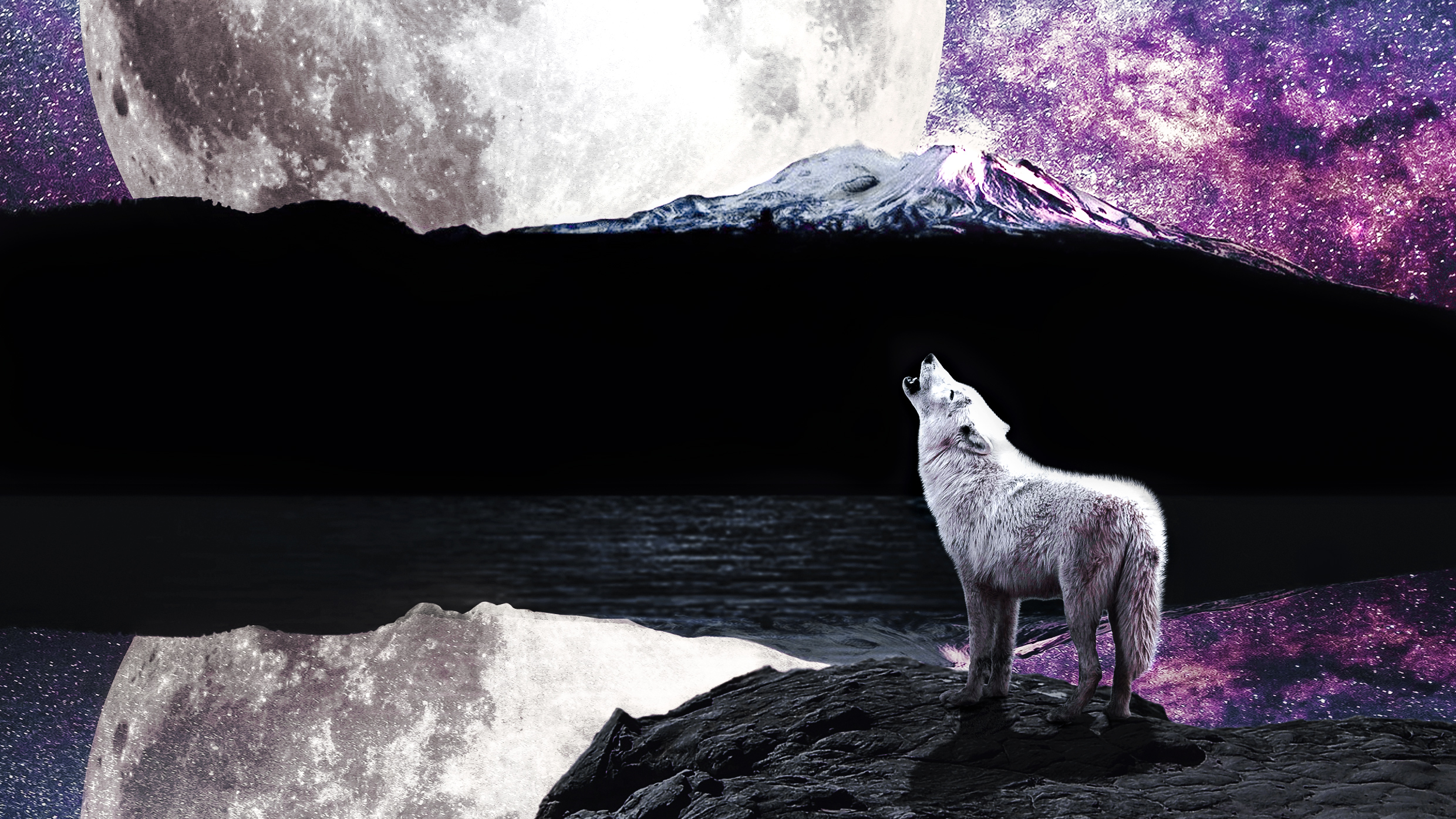 Wolf Moon River Wallpaper, HD Artist