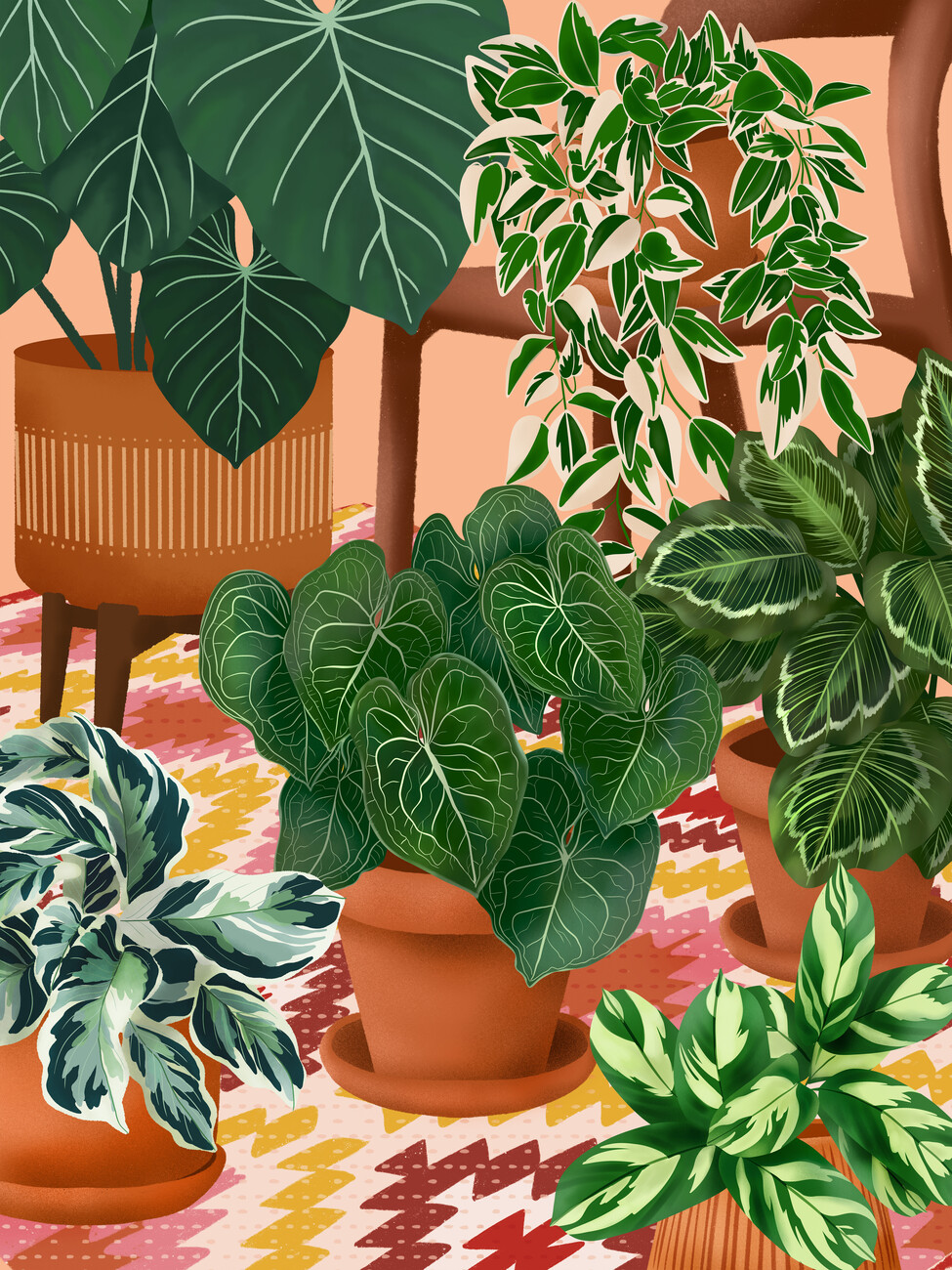 Boho Plant Room Wall Mural. Buy online