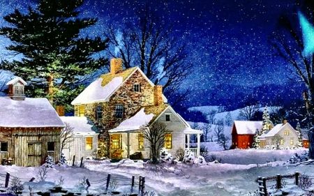 winter scenes wallpaper. Winter Farm