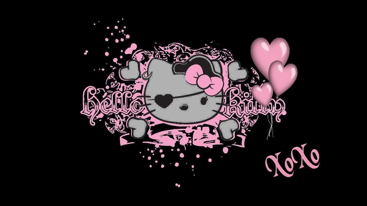Hours of Emo Punk Goth Hello Kitty Background. Backdrop. Wallpaper. ScreensaverK HD