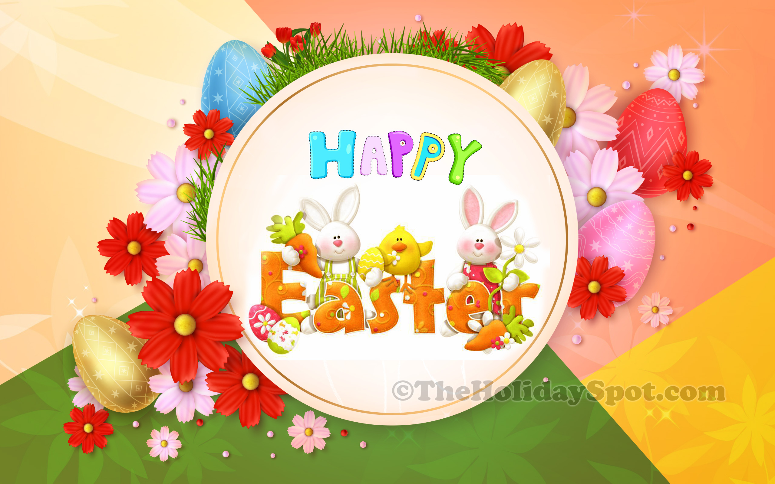 Cute Happy Easter Background Wallpaper