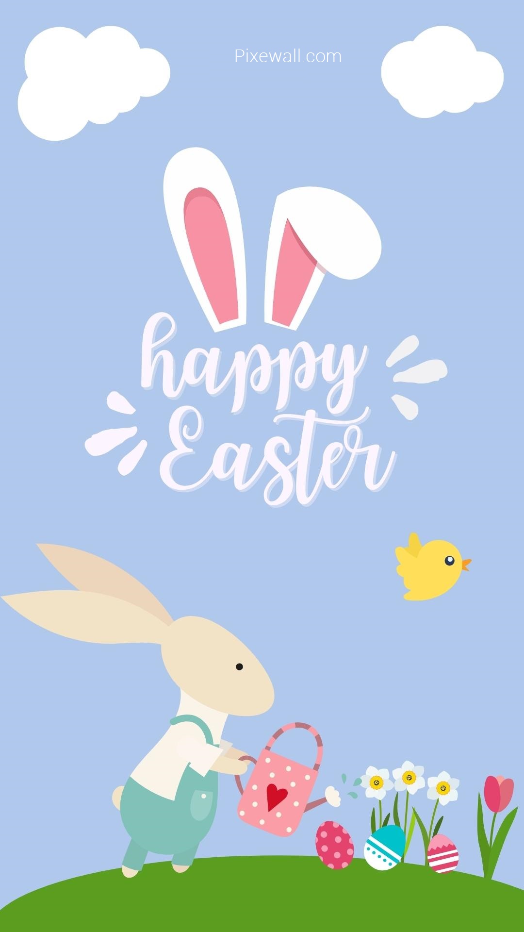 Beautiful Easter Background Funny Bunny