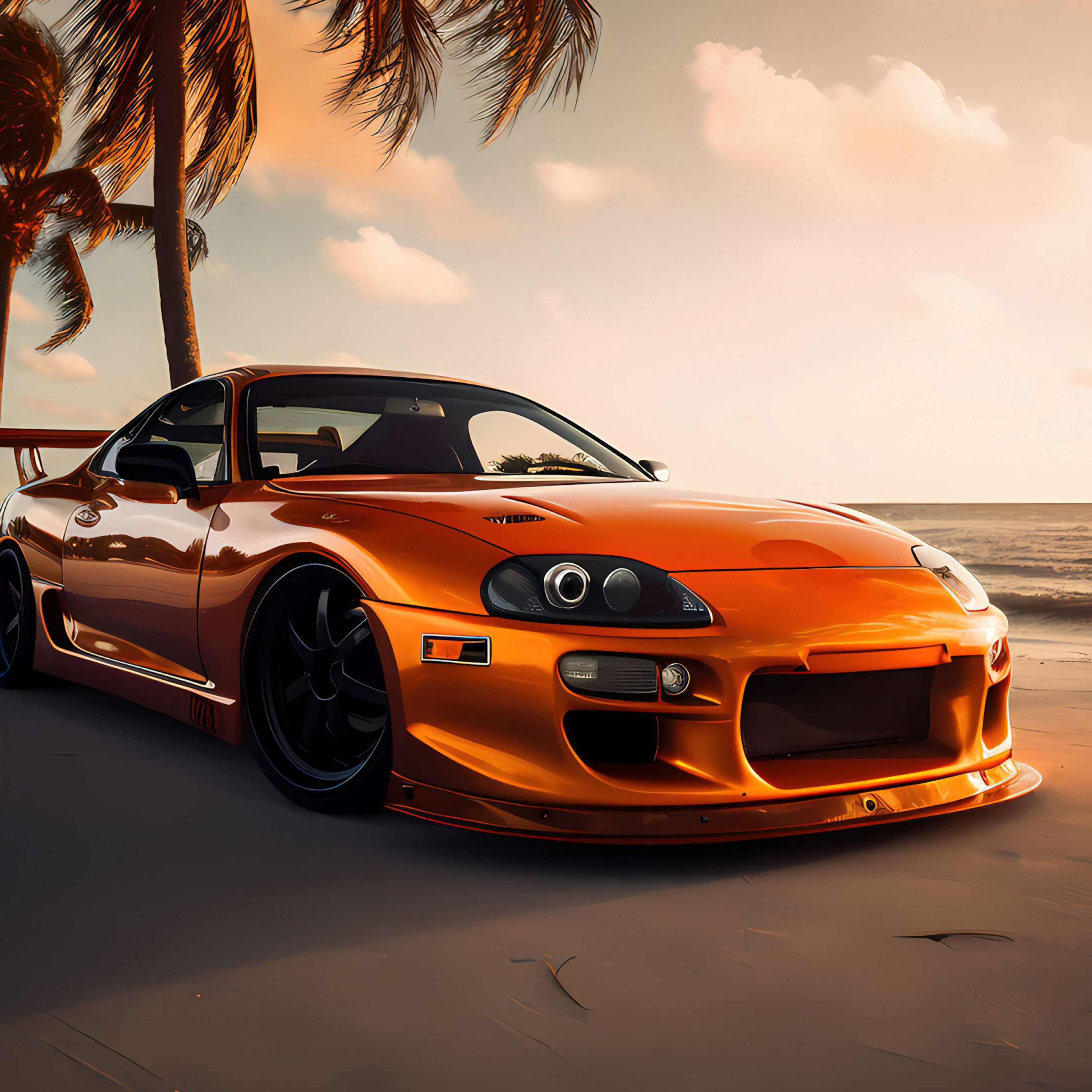 Toyota Supra Mk4 Wallpaper 4K, AI art