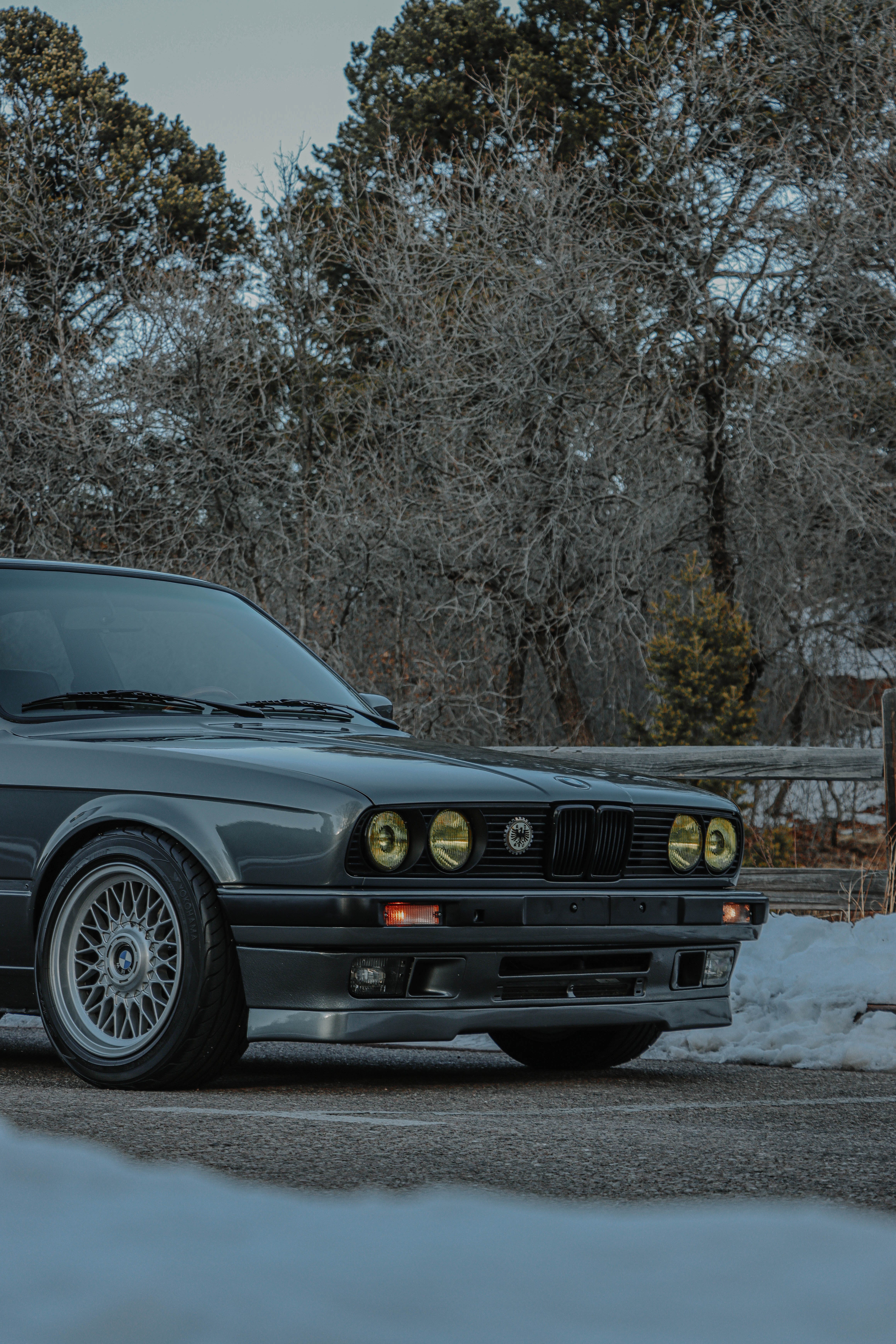 Parked BMW E30 on Pavement · Free Stock