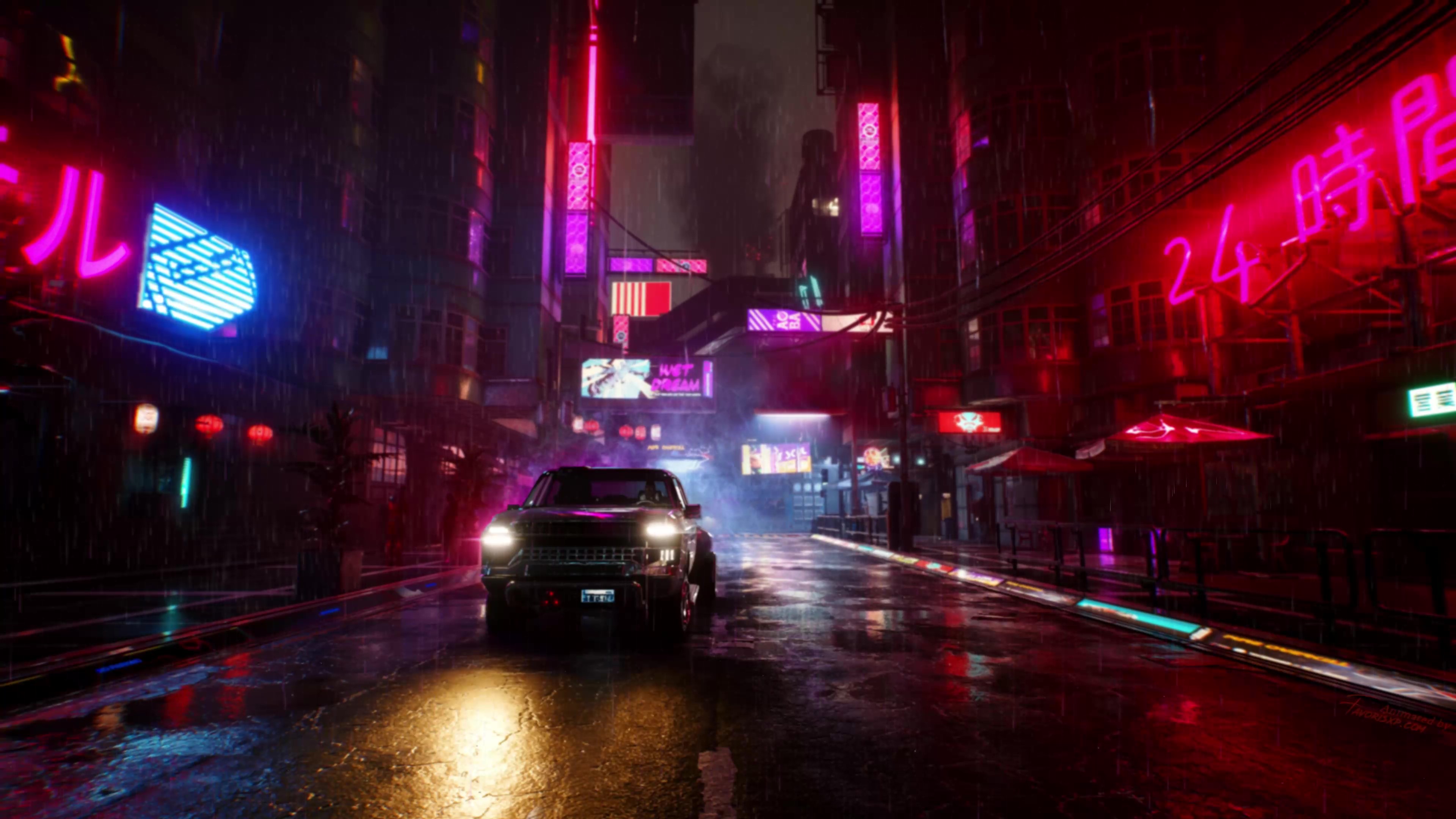 Pickup Night City Animated Wallpaper