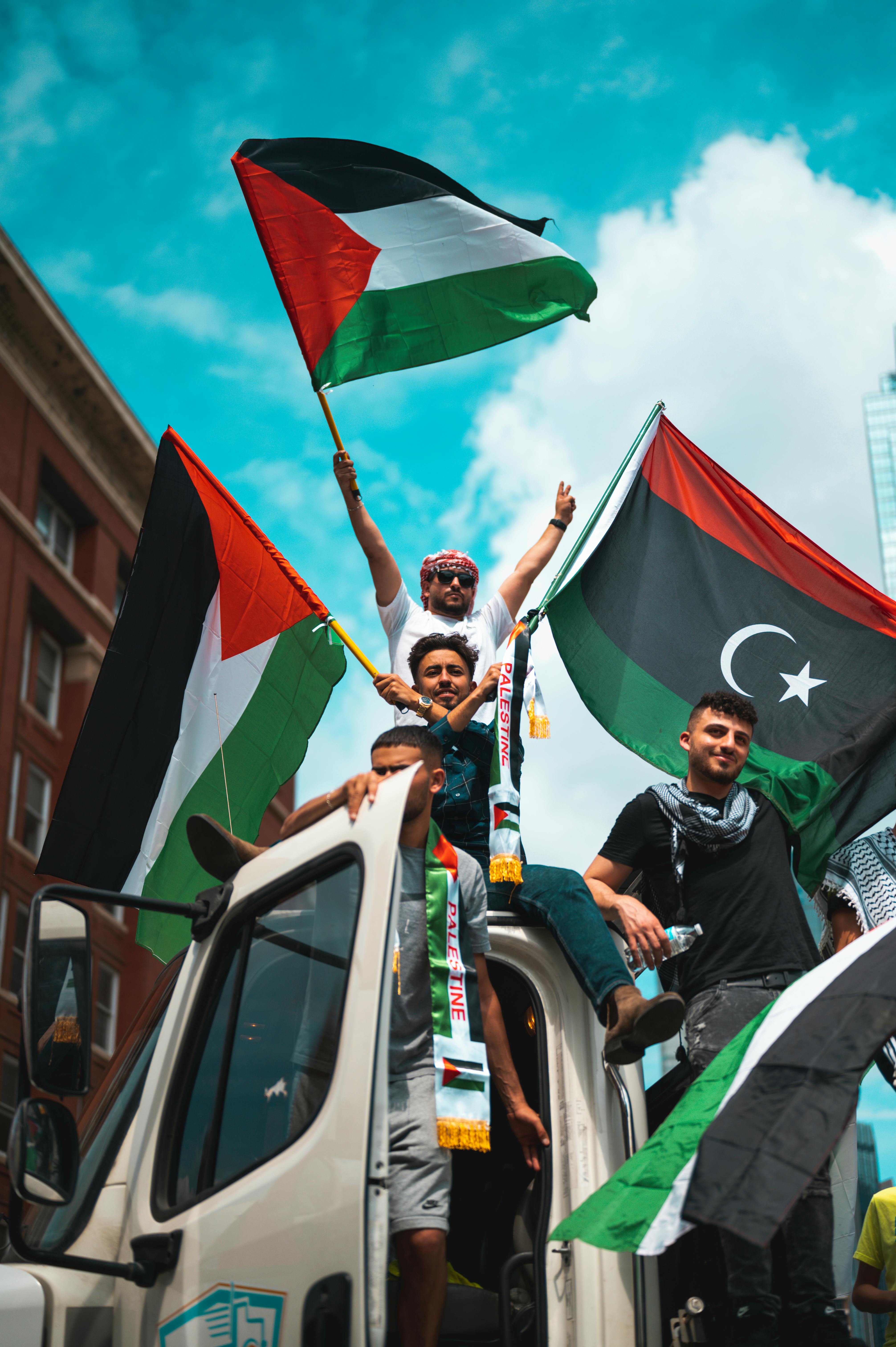 with Flags of Palestine · Free