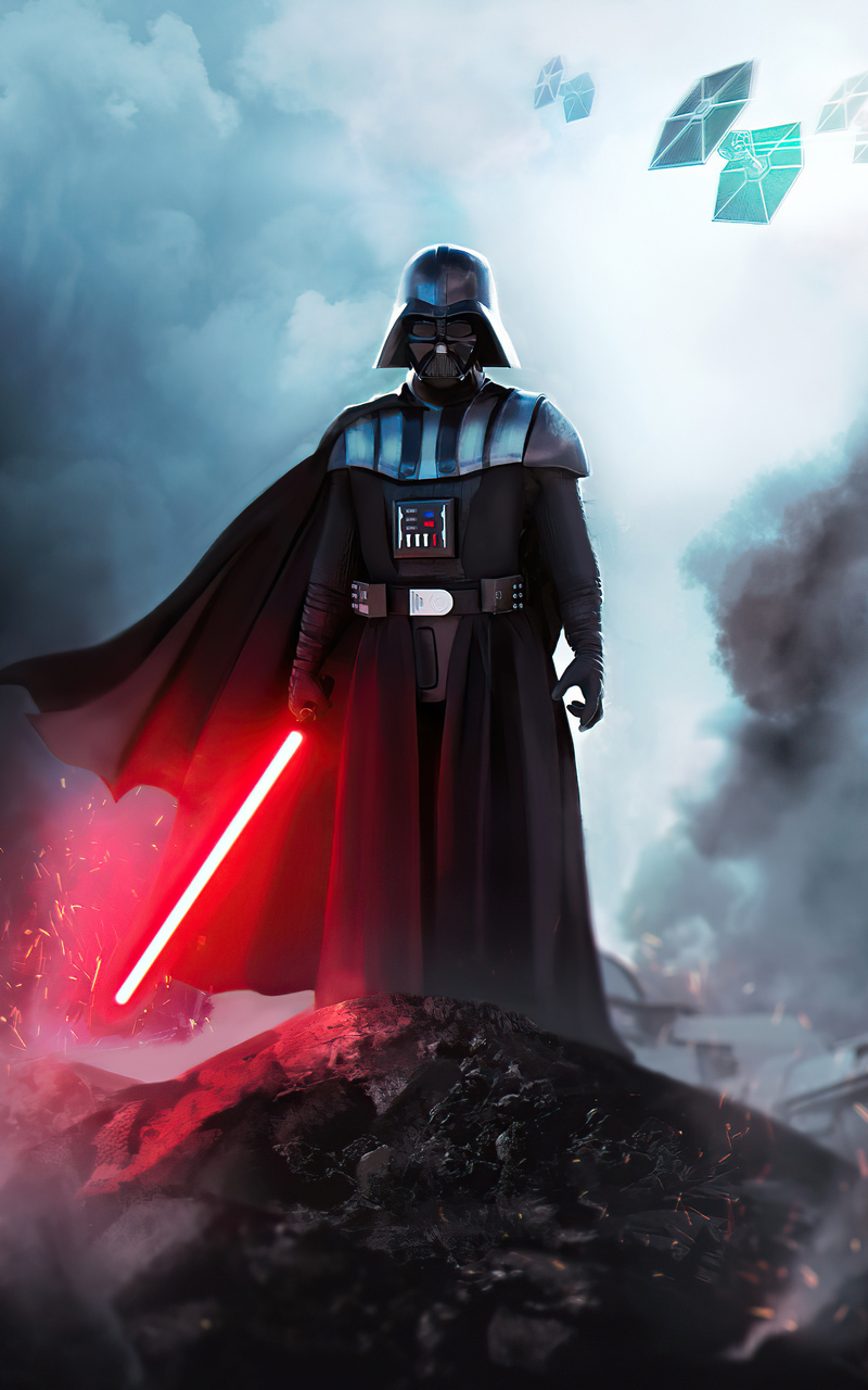 Darth Vader With Red Sword 4k