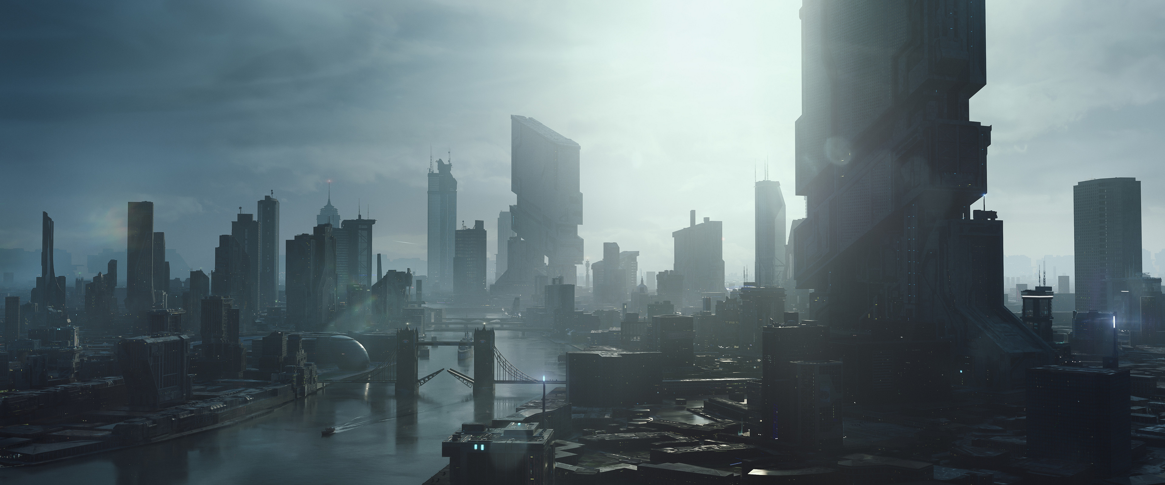 city, cyberpunk, ultrawide, 4K