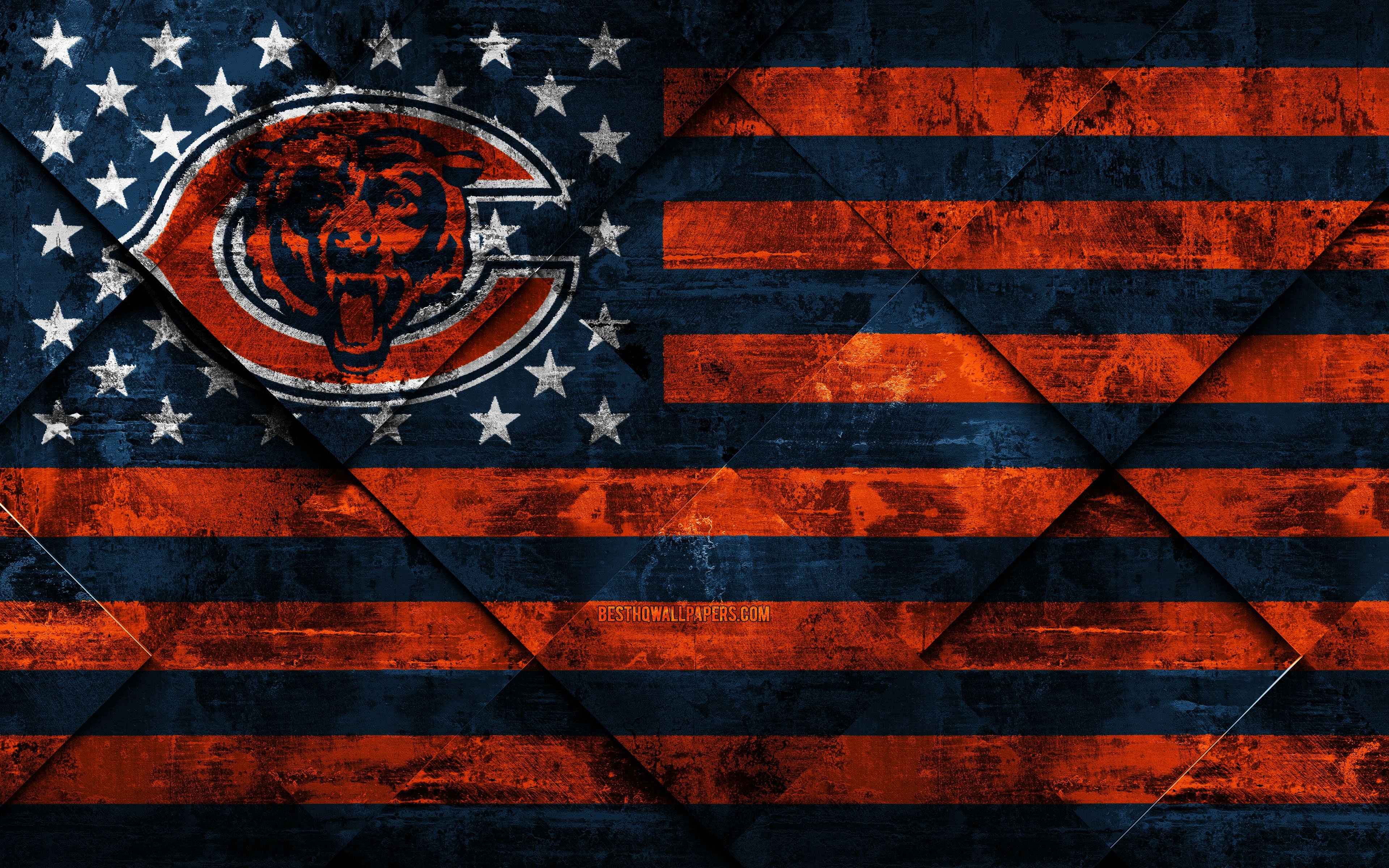 Download wallpaper Chicago Bears, 4k