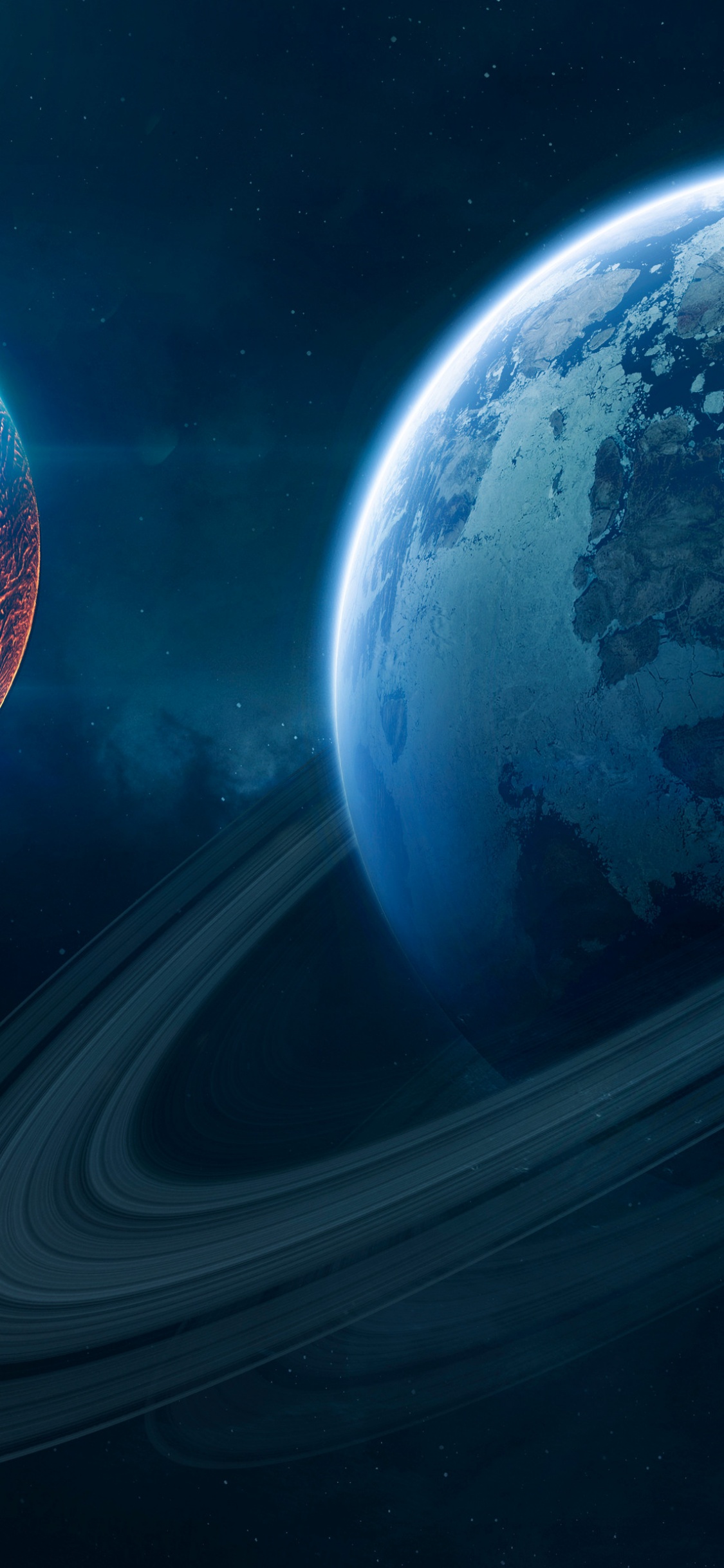 Blue planet Wallpaper 4K, Orbital ring