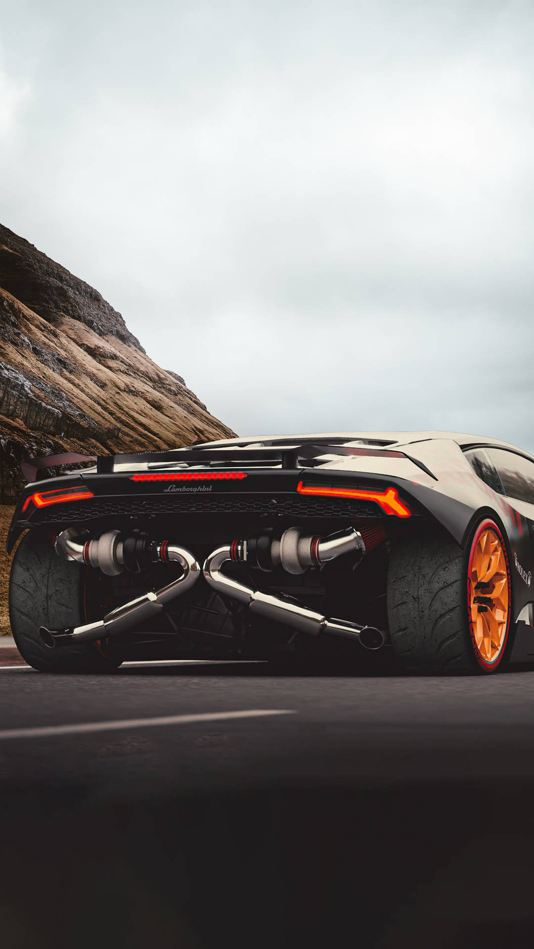 Orange 4K Car iPhone Wallpaper