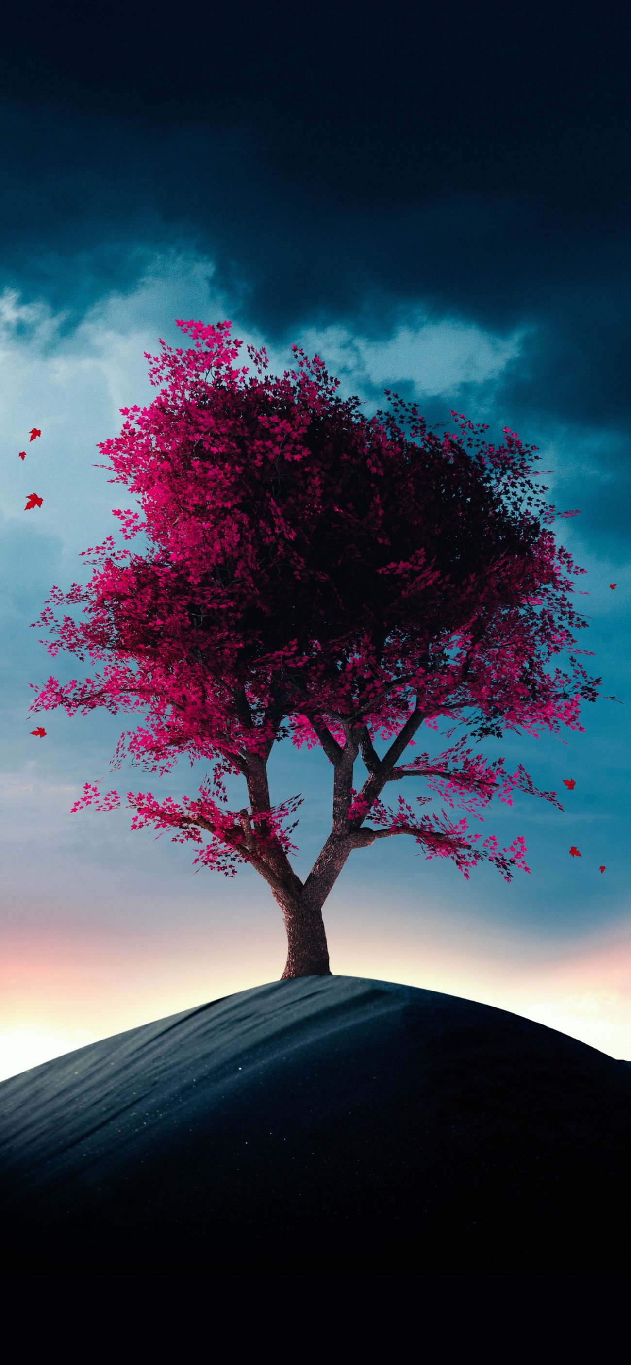 Red Tree. Depth Effect