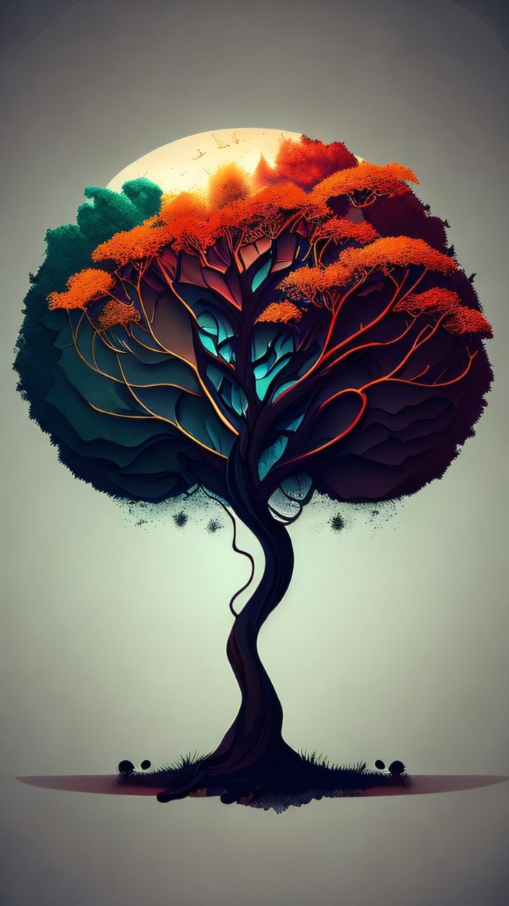 3D tree wallpaper. Cute owls wallpaper