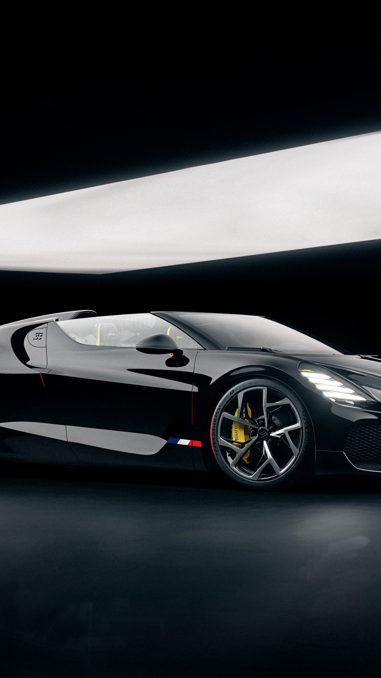 Bugatti W16 Mistral Wallpaper 4K, Black