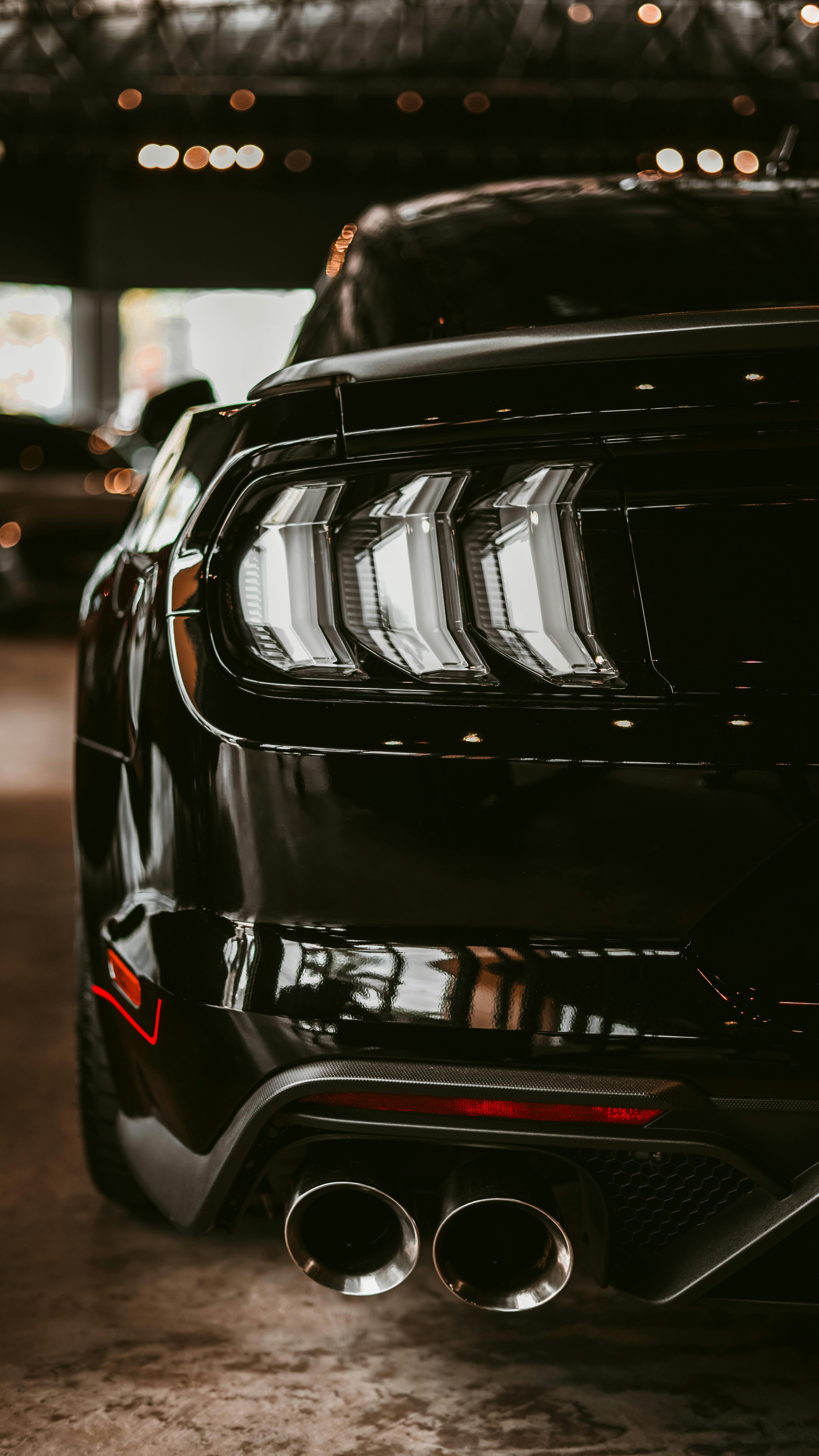 Black Car In Close Up Photography