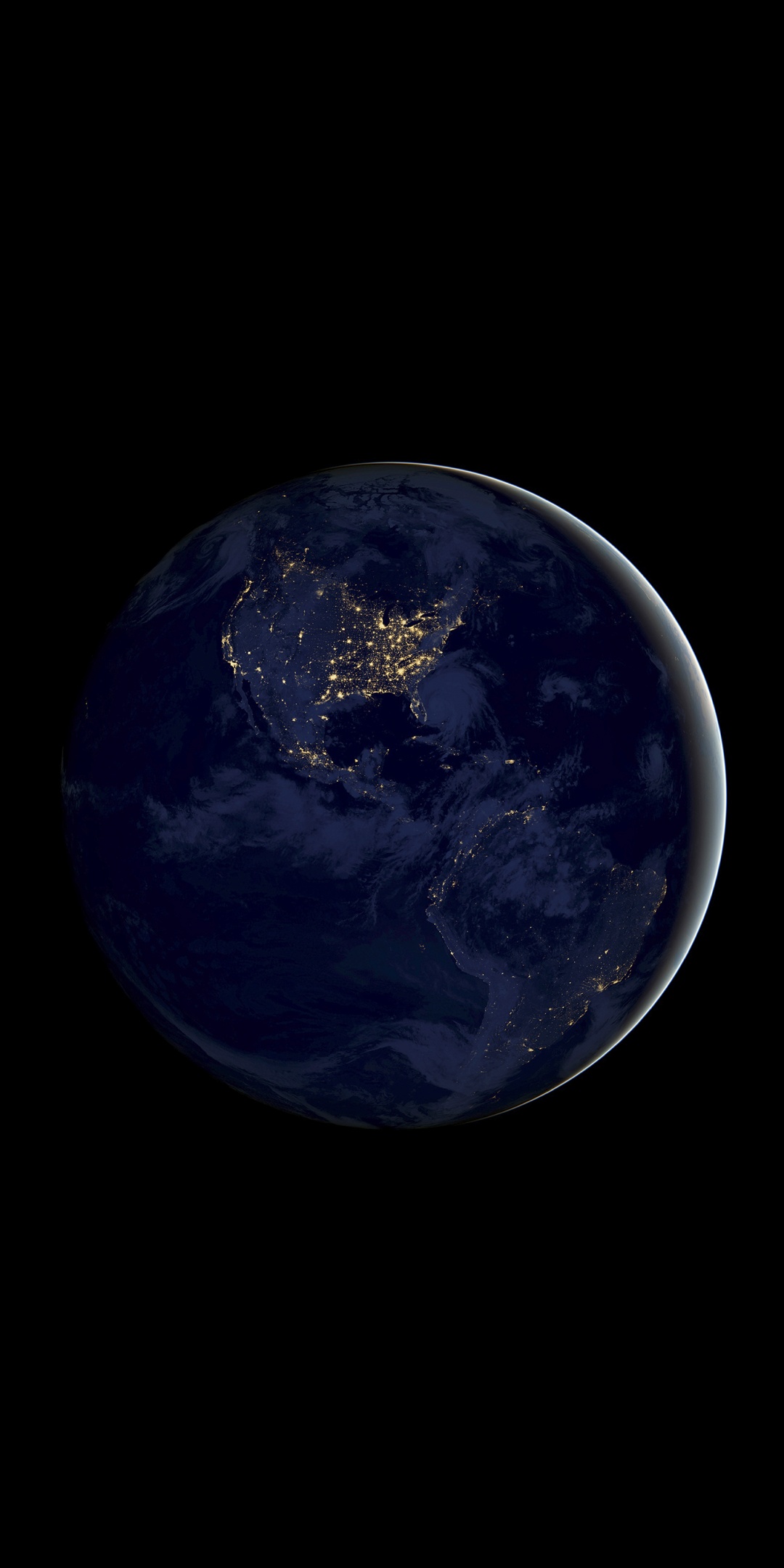 Earth Wallpaper 4K, Night, iOS 11, Stock