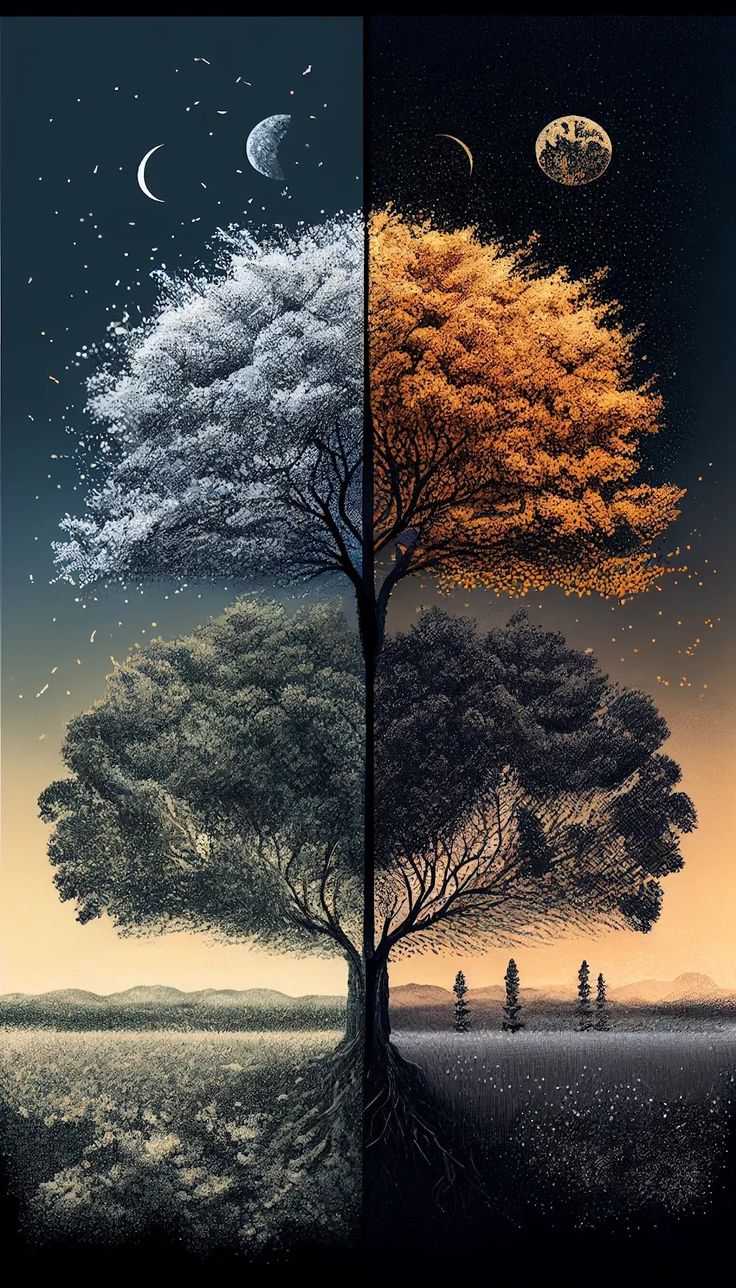 Art trees wallpaper. Phone