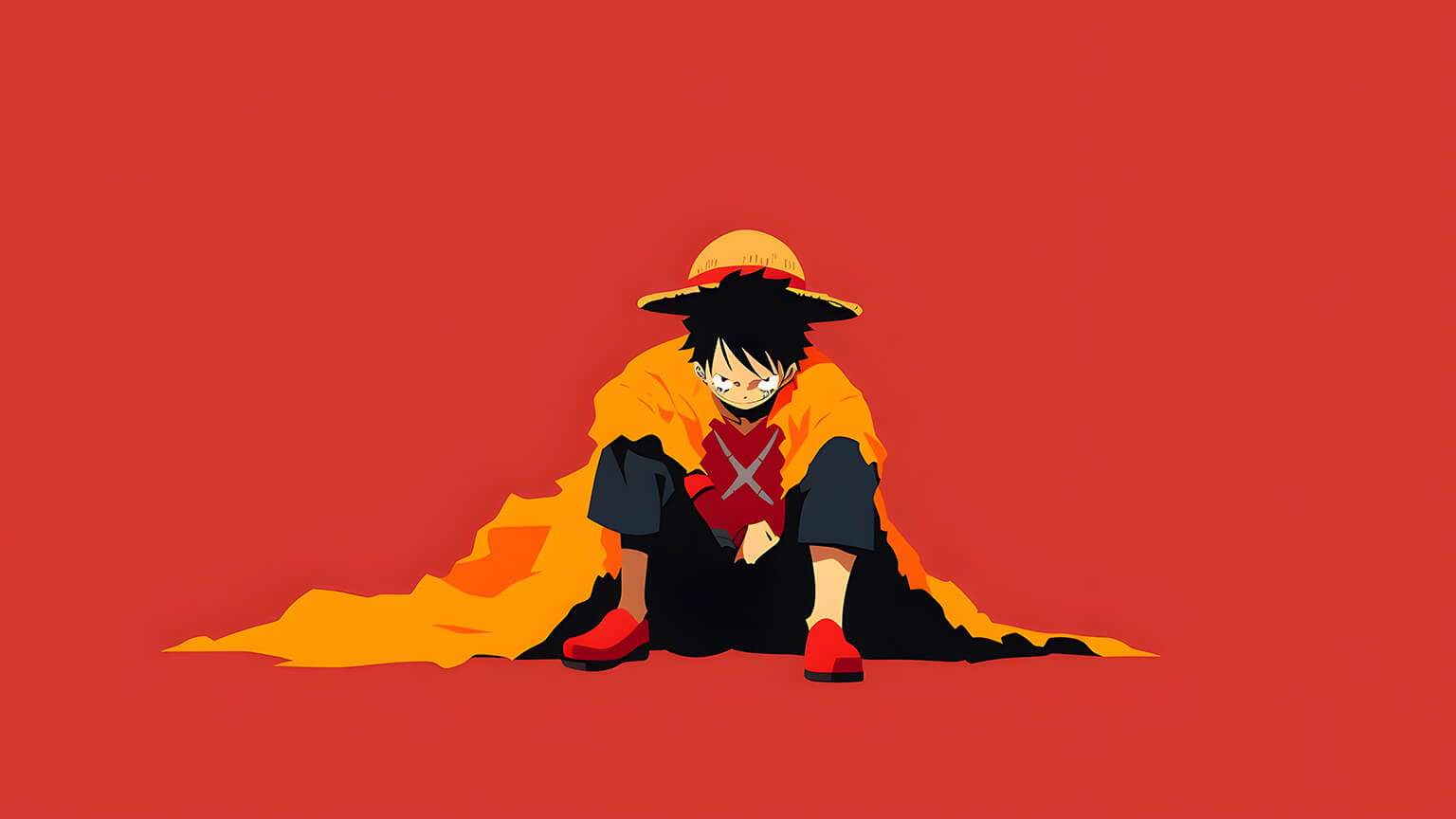Monkey D. Luffy Red Desktop Wallpaper