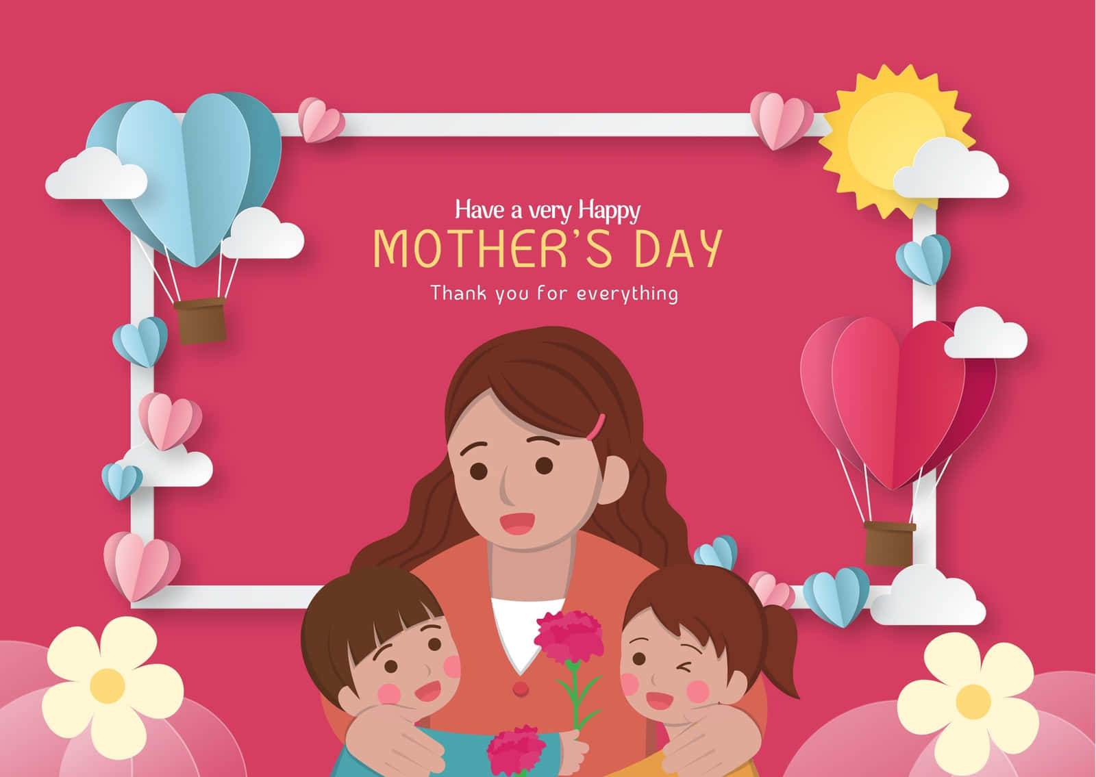 Mother And Her Children Wallpaper