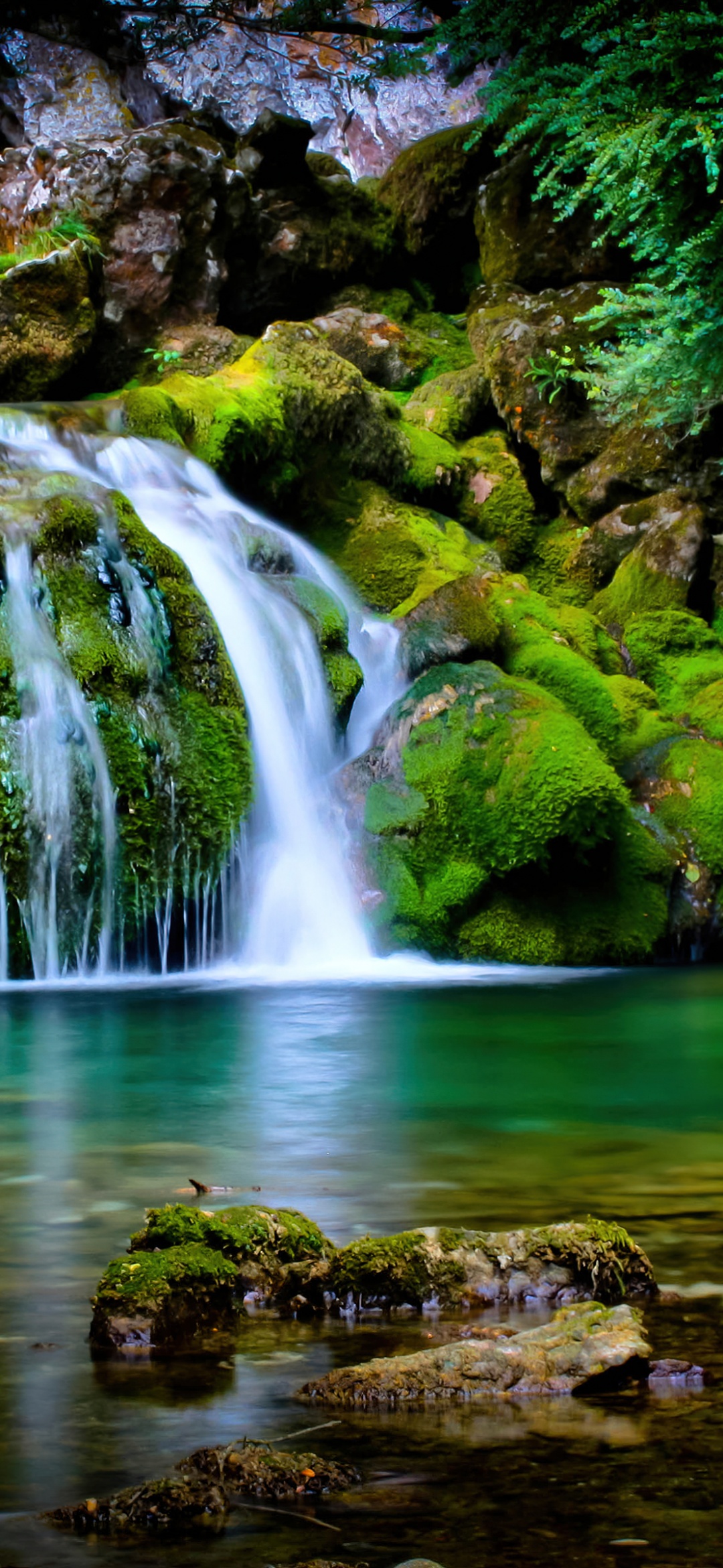 Tropical forest Wallpaper 4K, Waterfall