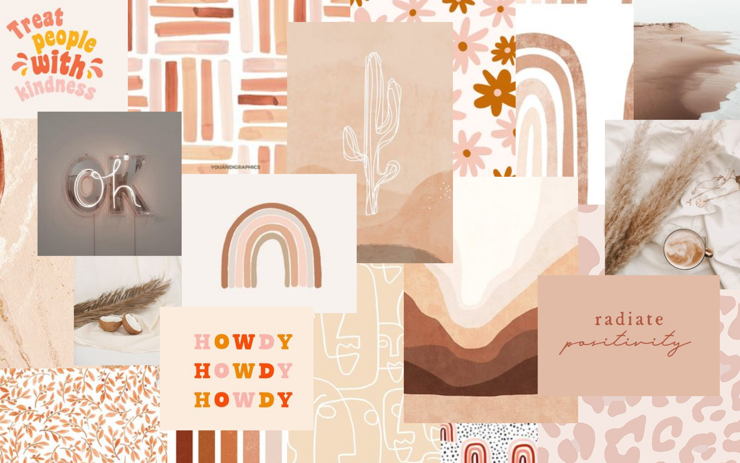 neutral wallpaper collage. Cute