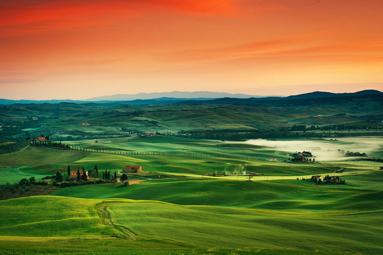 Desktop Wallpaper Tuscany Italy Fog