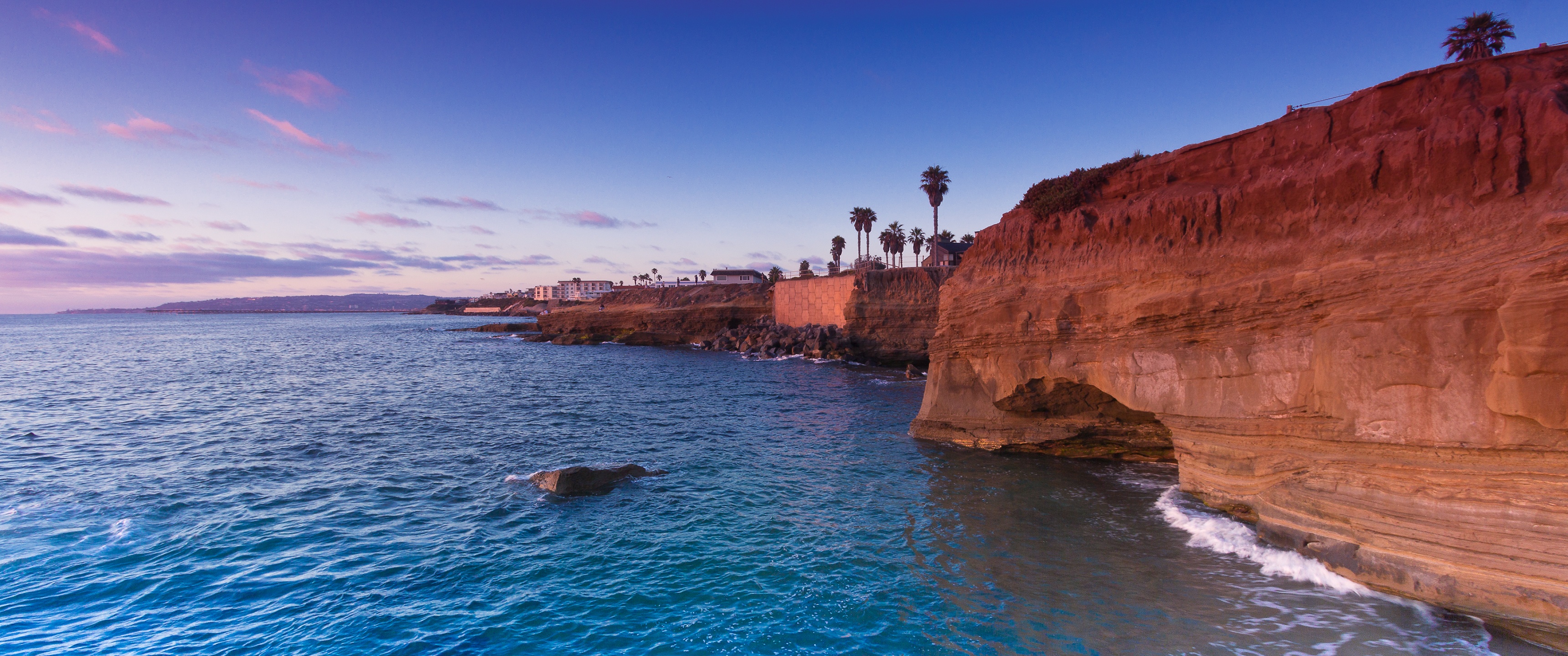 Sunset Cliffs Wallpaper 4K, Seascape