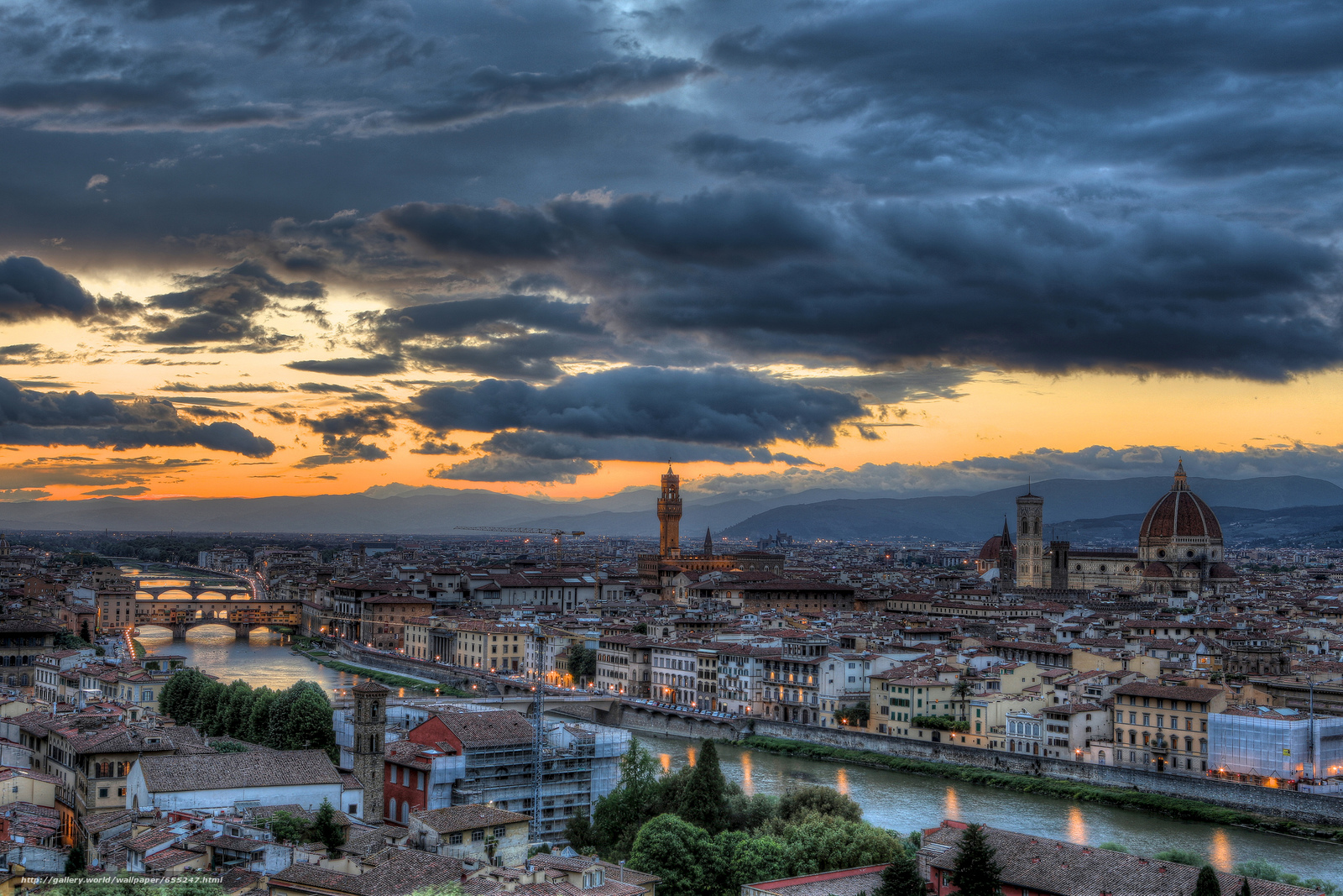wallpaper Florence, Italy, sunset