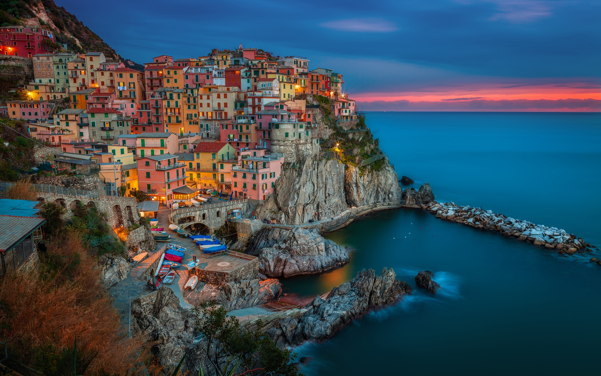 HD desktop wallpaper: Sunset, Italy