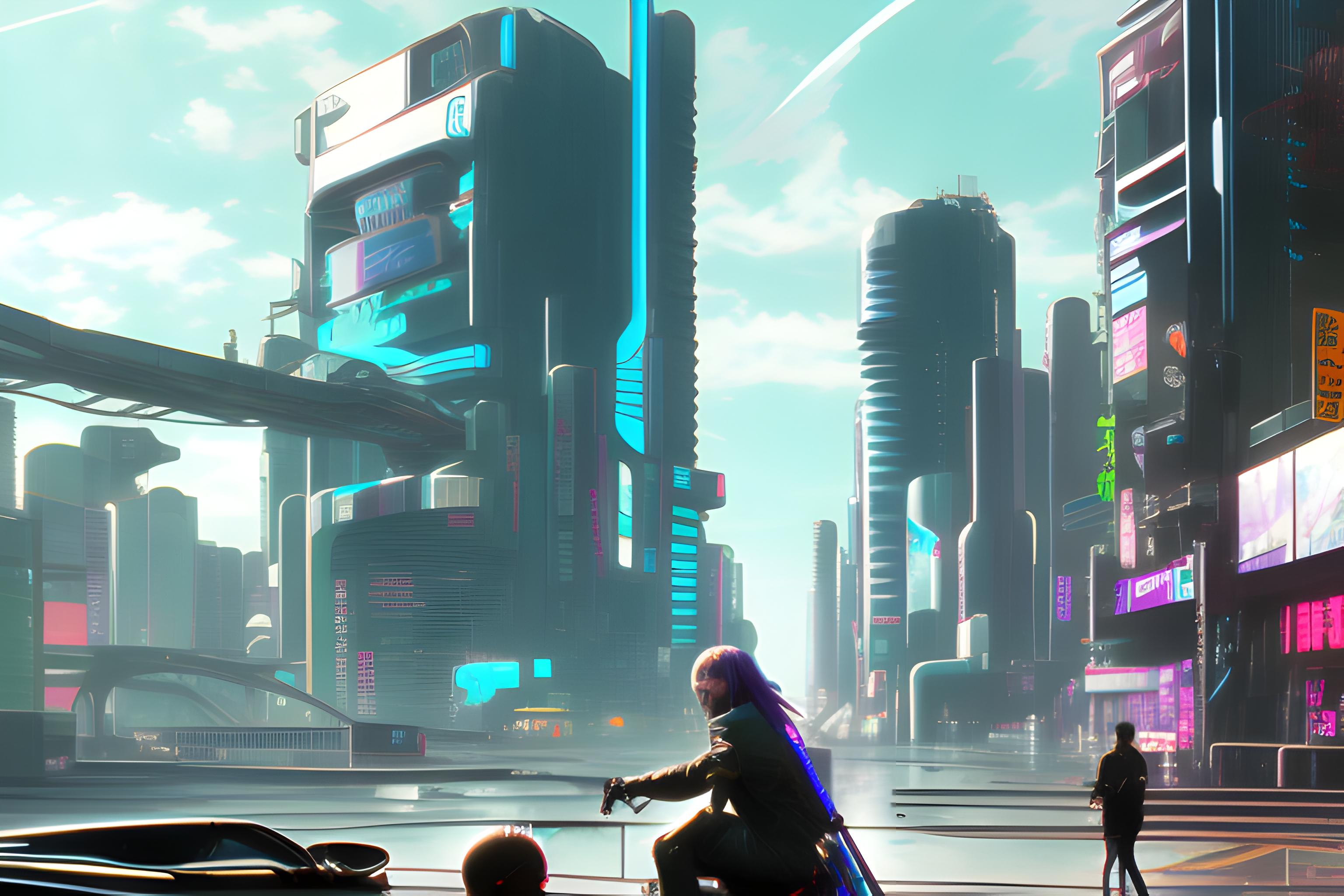 anime cyberpunk 2077 фиолетовые тона