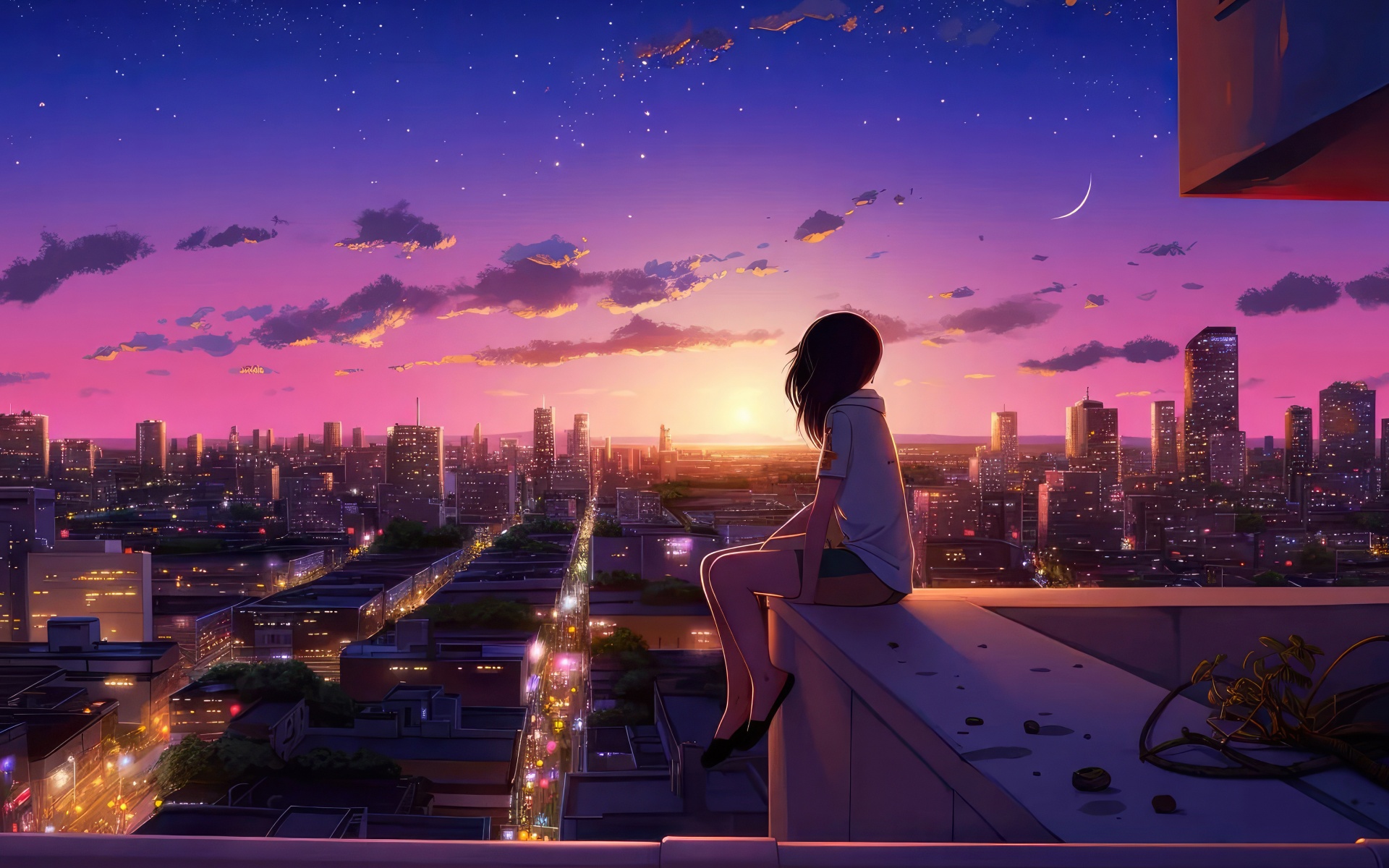 Lofi girl Wallpaper 4K, Dreams, Urban