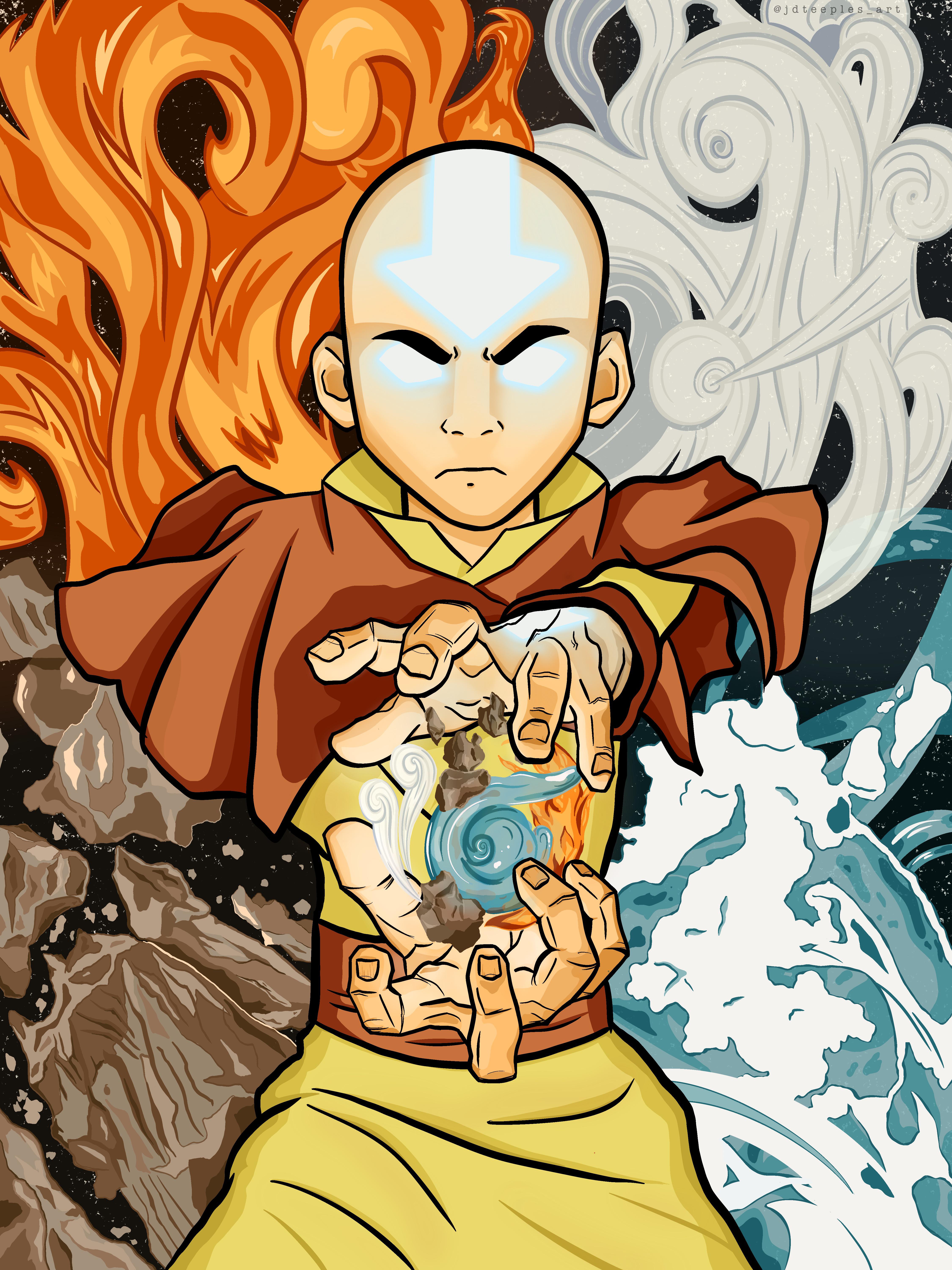 wallpaper of Aang in the avatar state