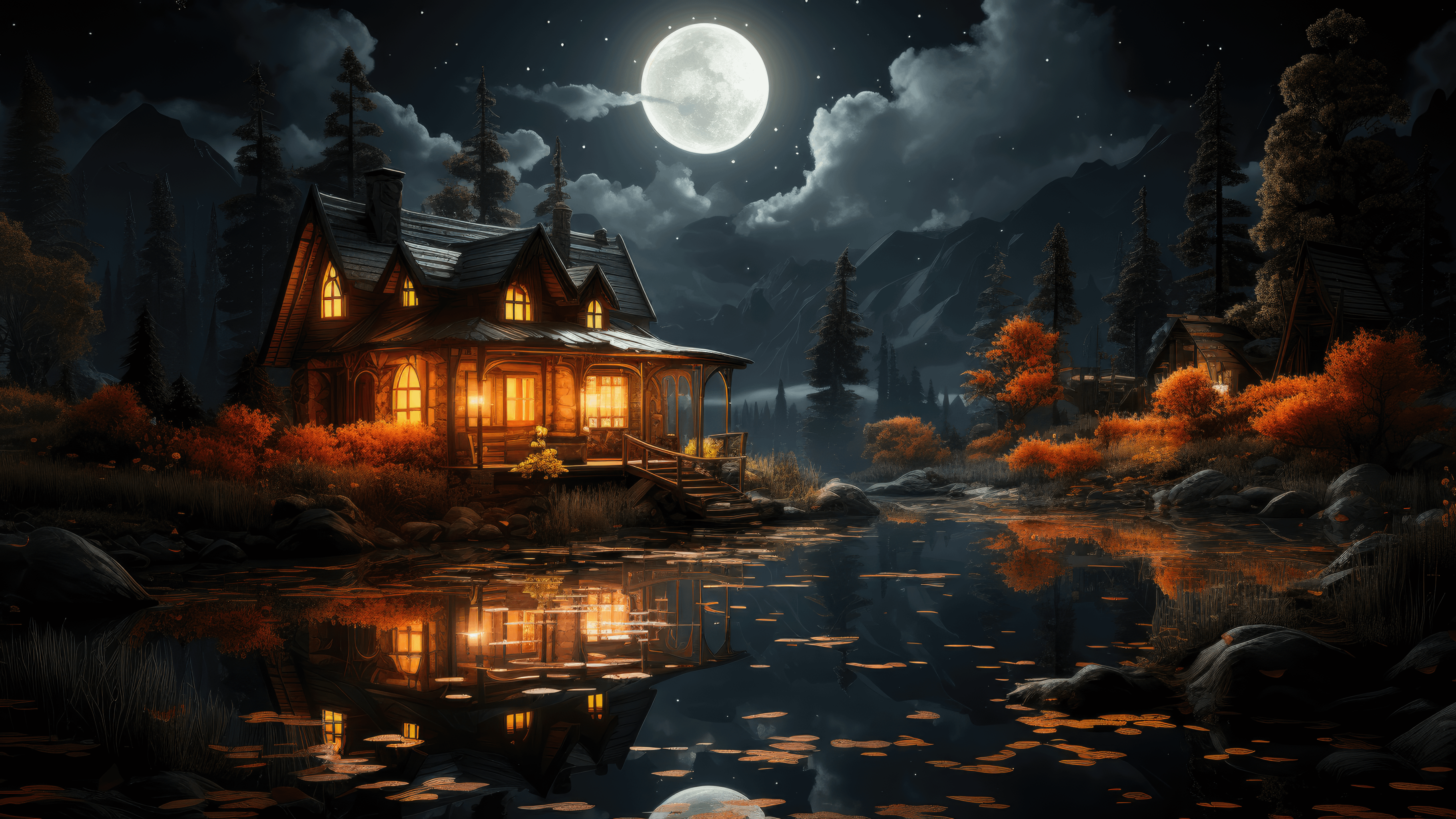 The Cozy Cabin 4k wallpaper, r