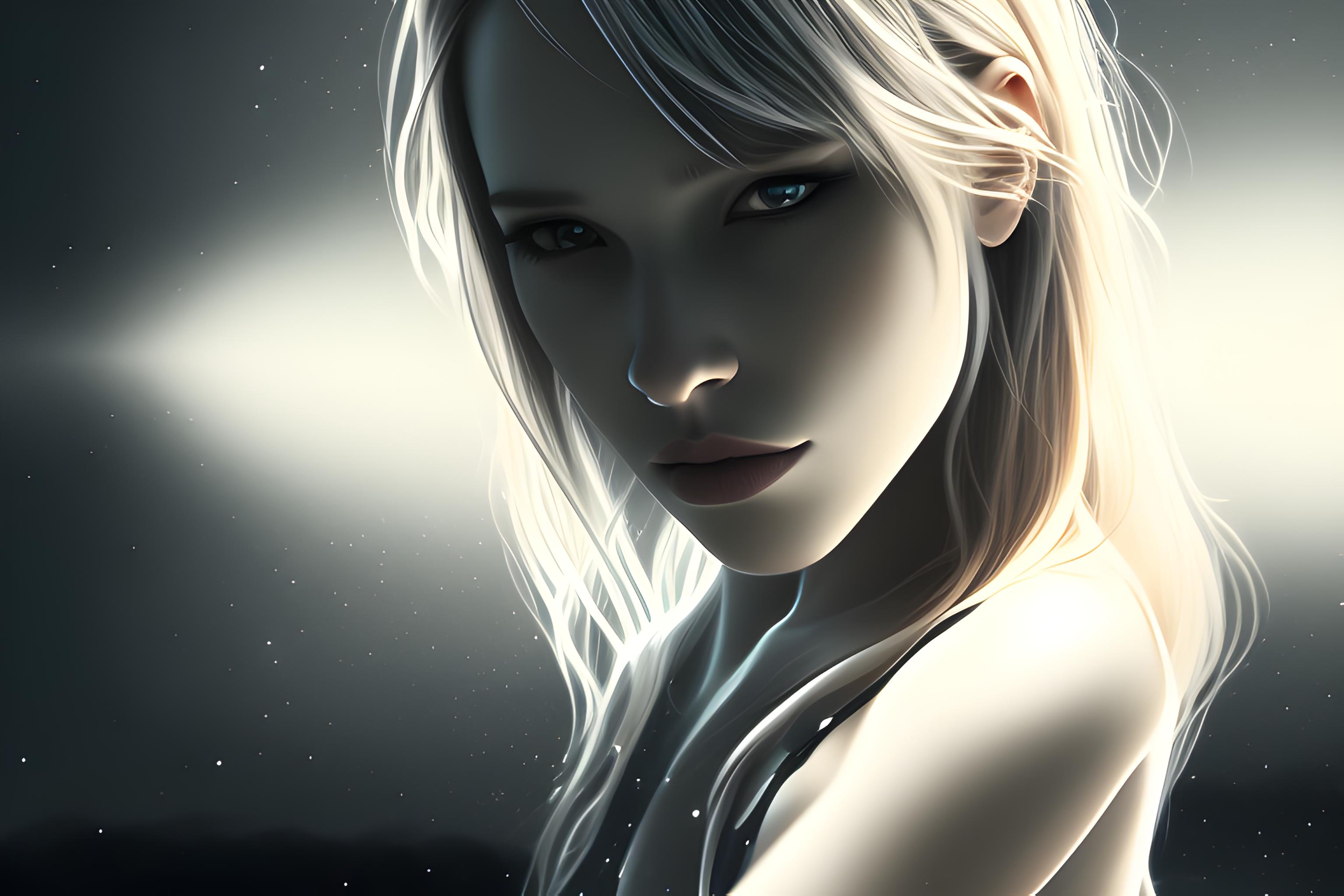 girl in a dark background