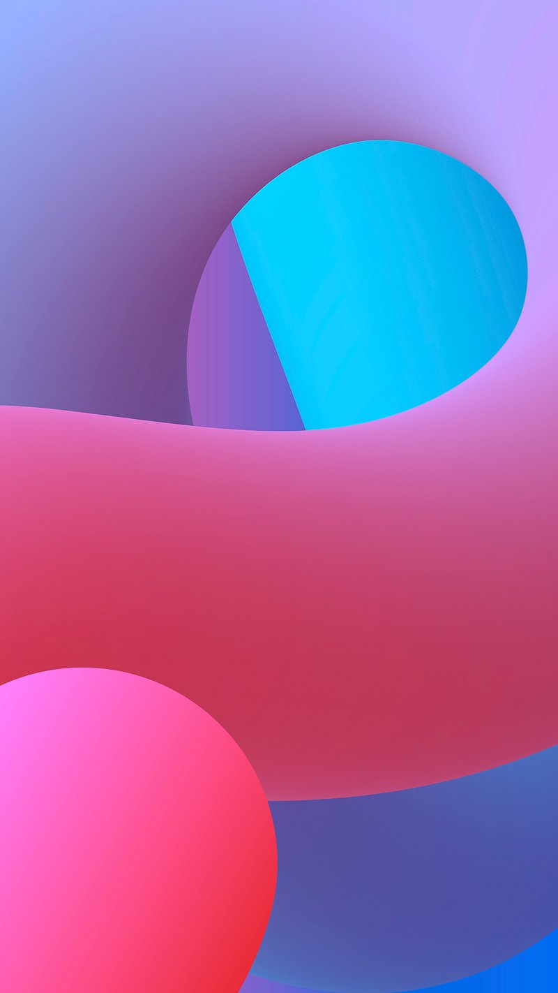 3D shapes iPhone wallpaper, blue. Free