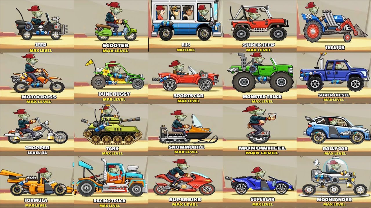 Hill Climb Racing 2: All 20 Vehicles