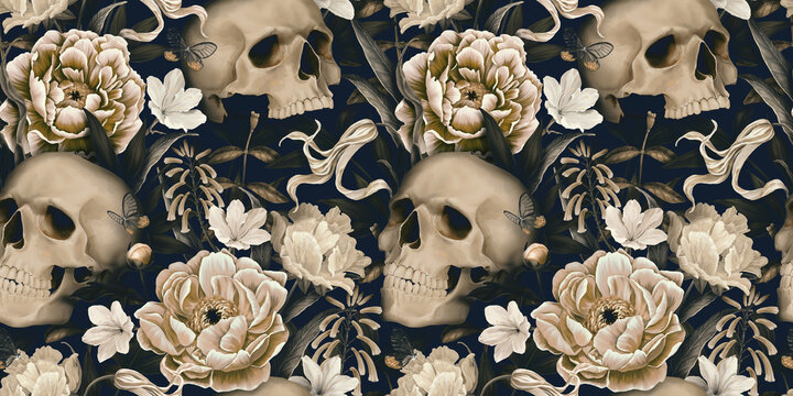 Skull Floral Image
