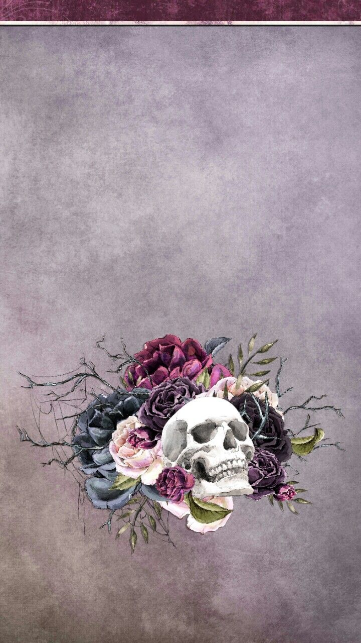 Sugar skull wallpaper, Flower drawing