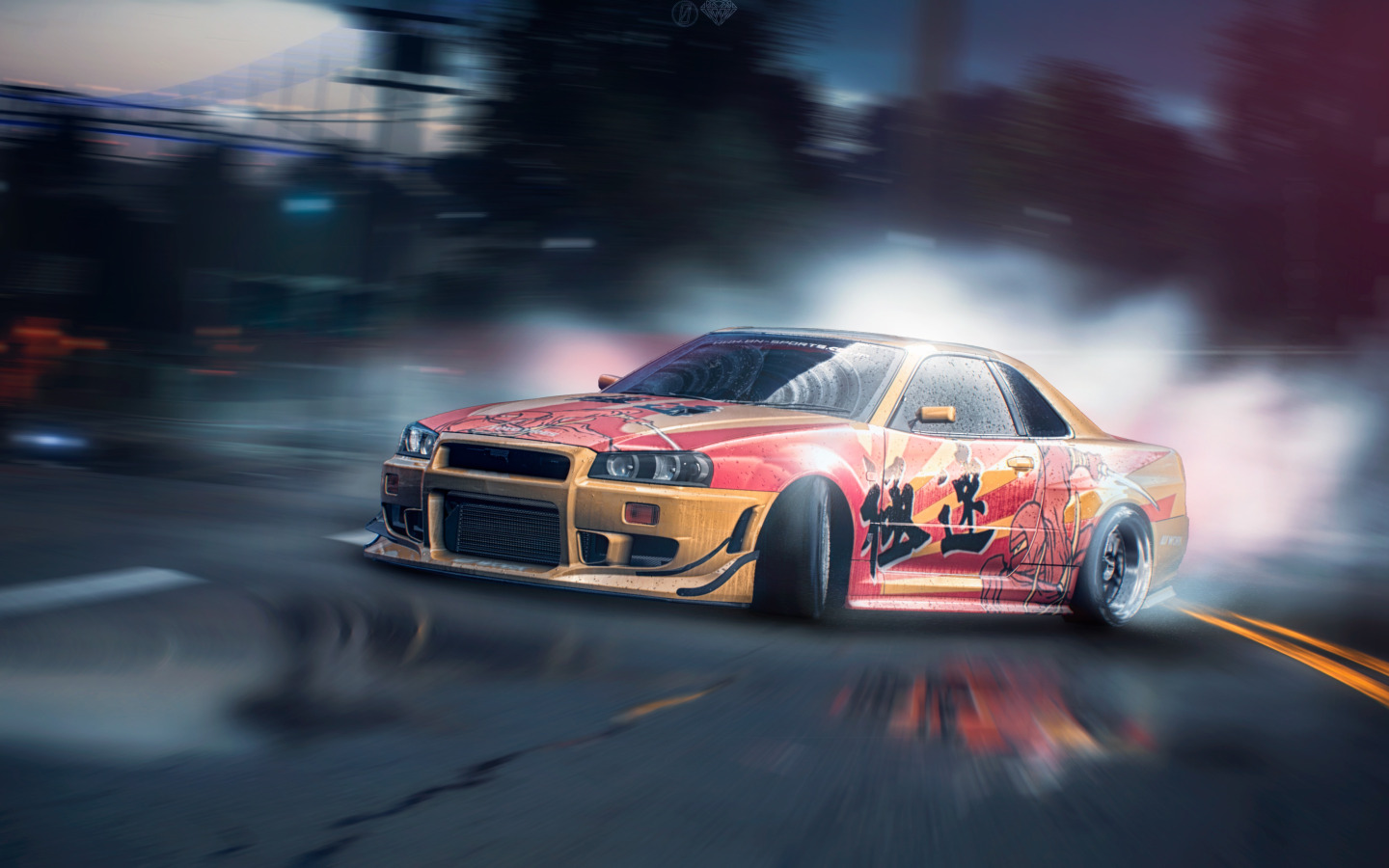 Download Wallpaper Drift, Nissan, GT R