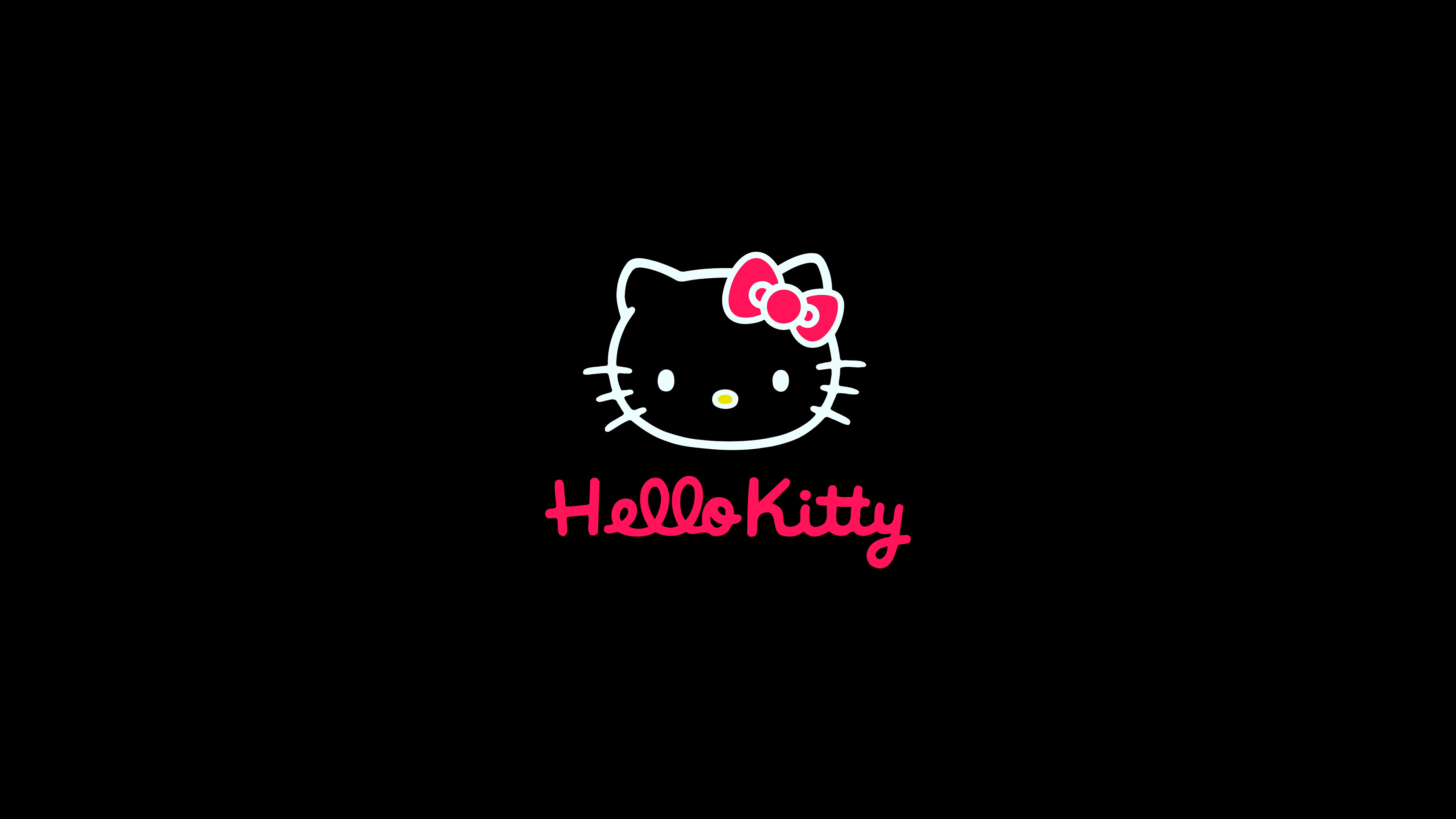 Hello Kitty Logo Art Cute Dark