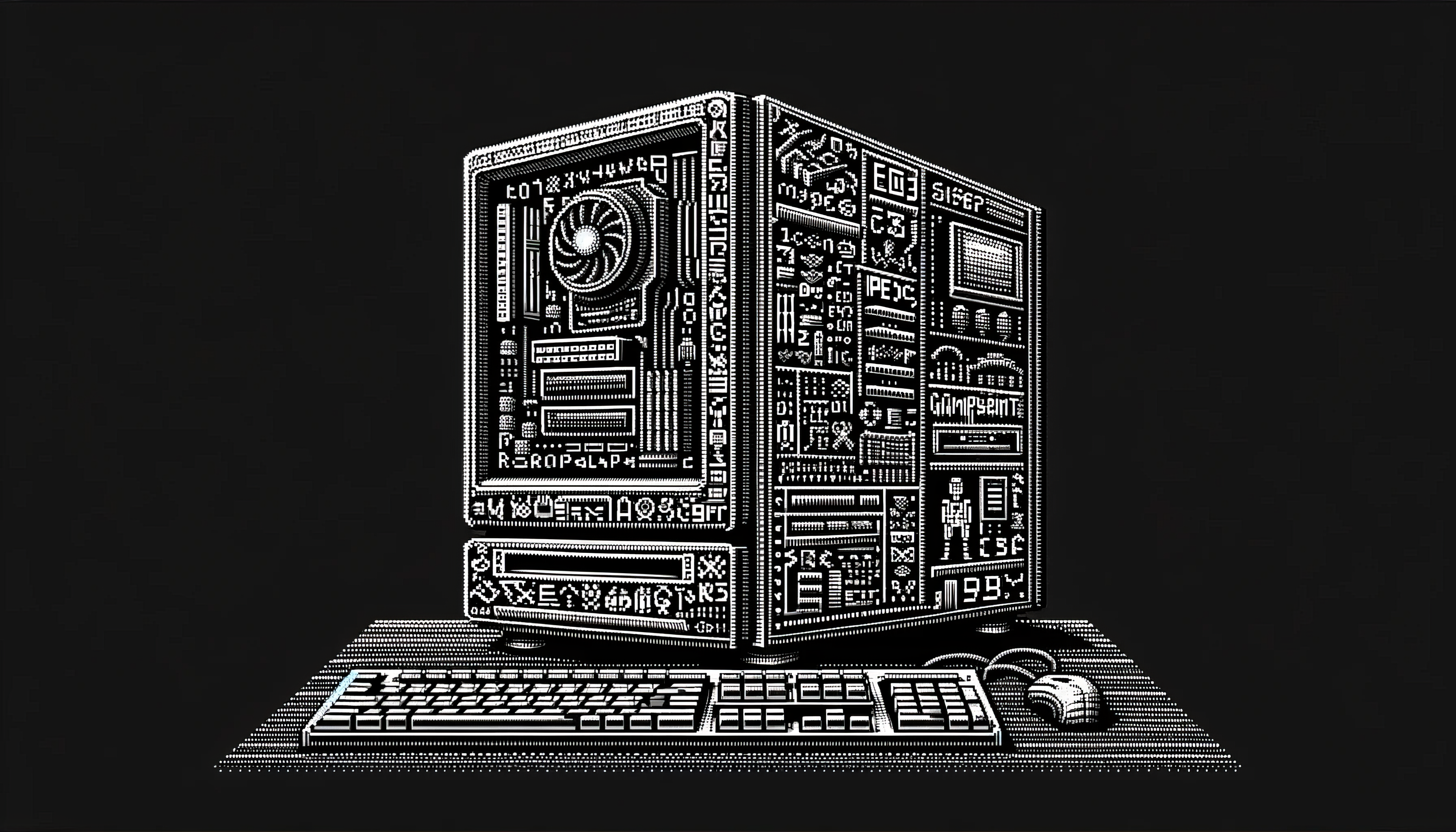 Intricate Gaming PC Sketch