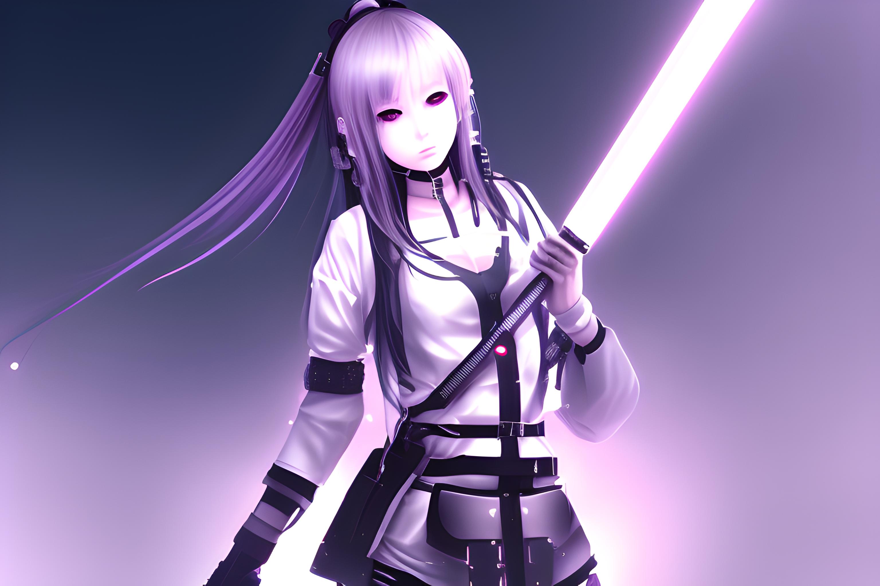 anime girl in a cyberpunk outfit