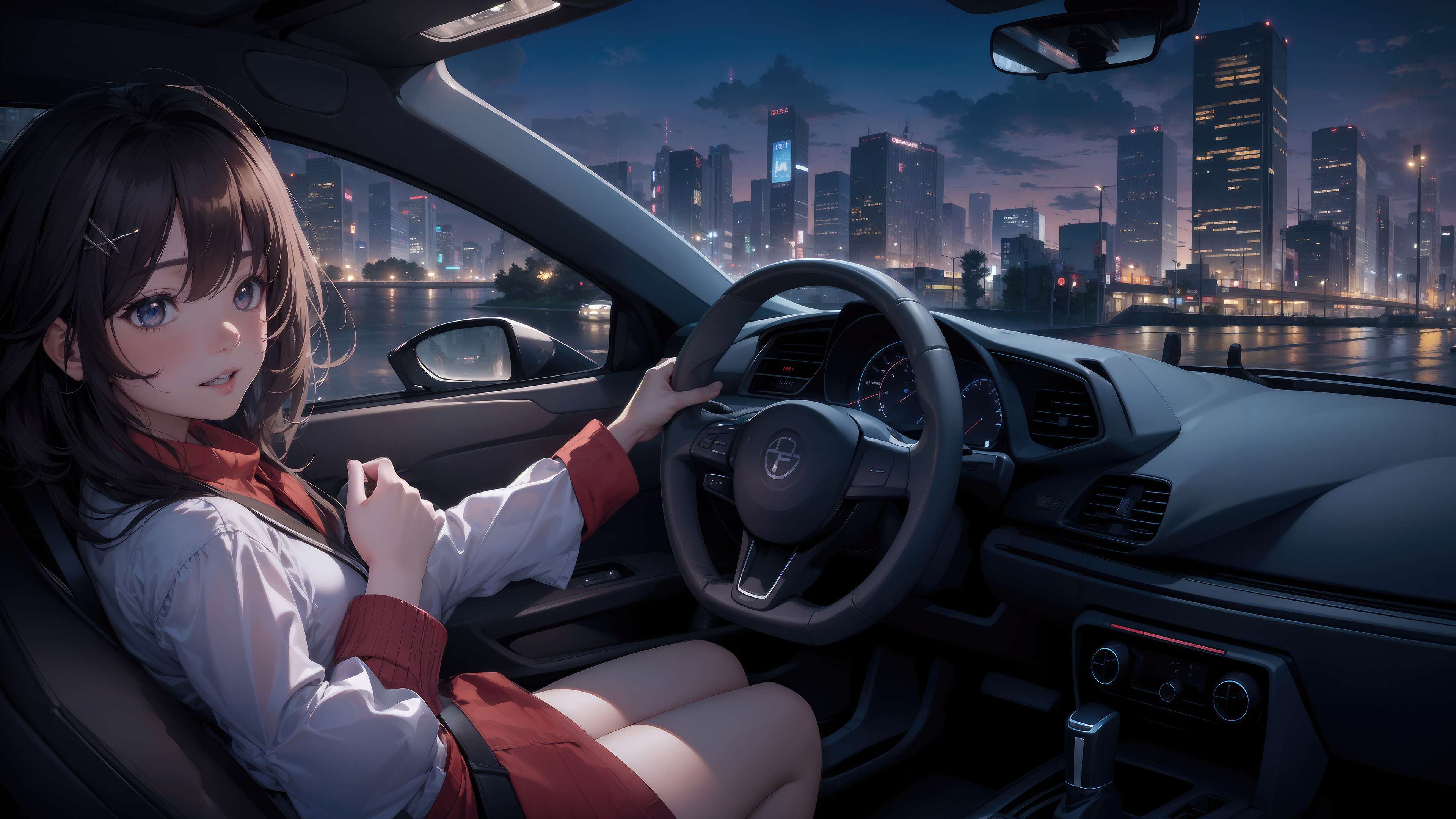 Anime Girl In Car 5k 4K , HD